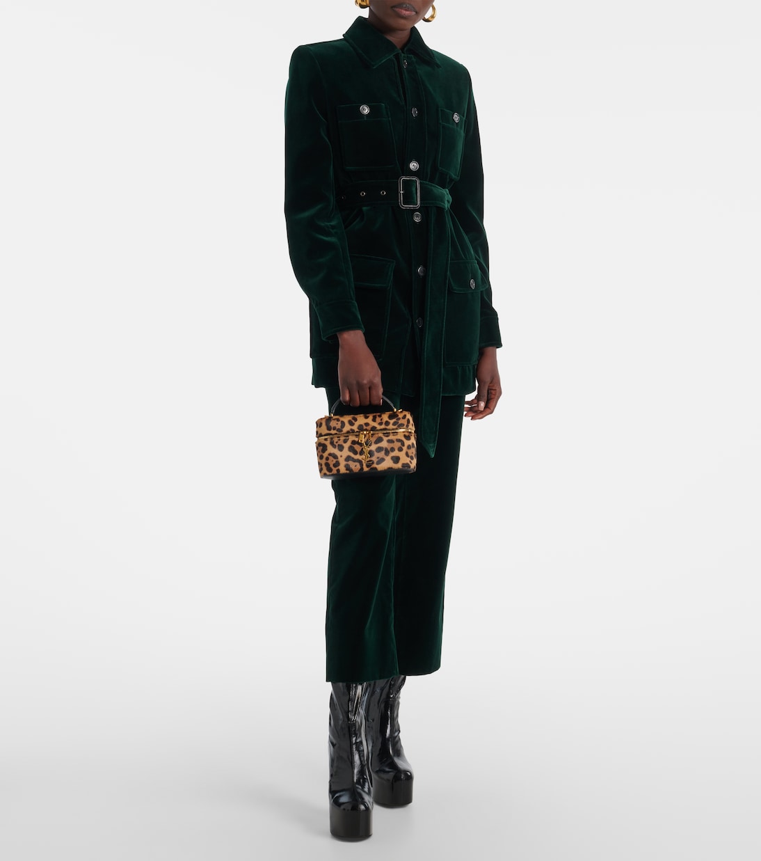 Gaby leopard-print calf hair vanity bag | Saint Laurent