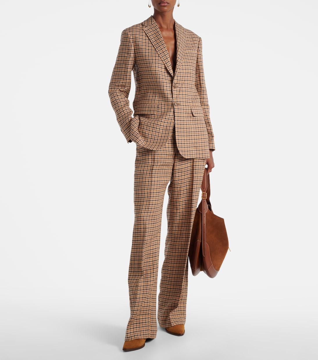 Checked linen straight pants | Polo Ralph Lauren