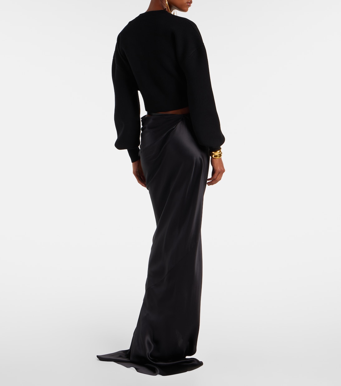 Gonna lunga asimmetrica in raso di seta | Tom Ford