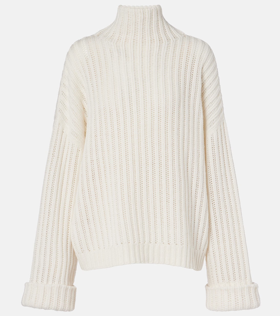 Ribbed-knit cashmere turtleneck sweater | Brunello Cucinelli