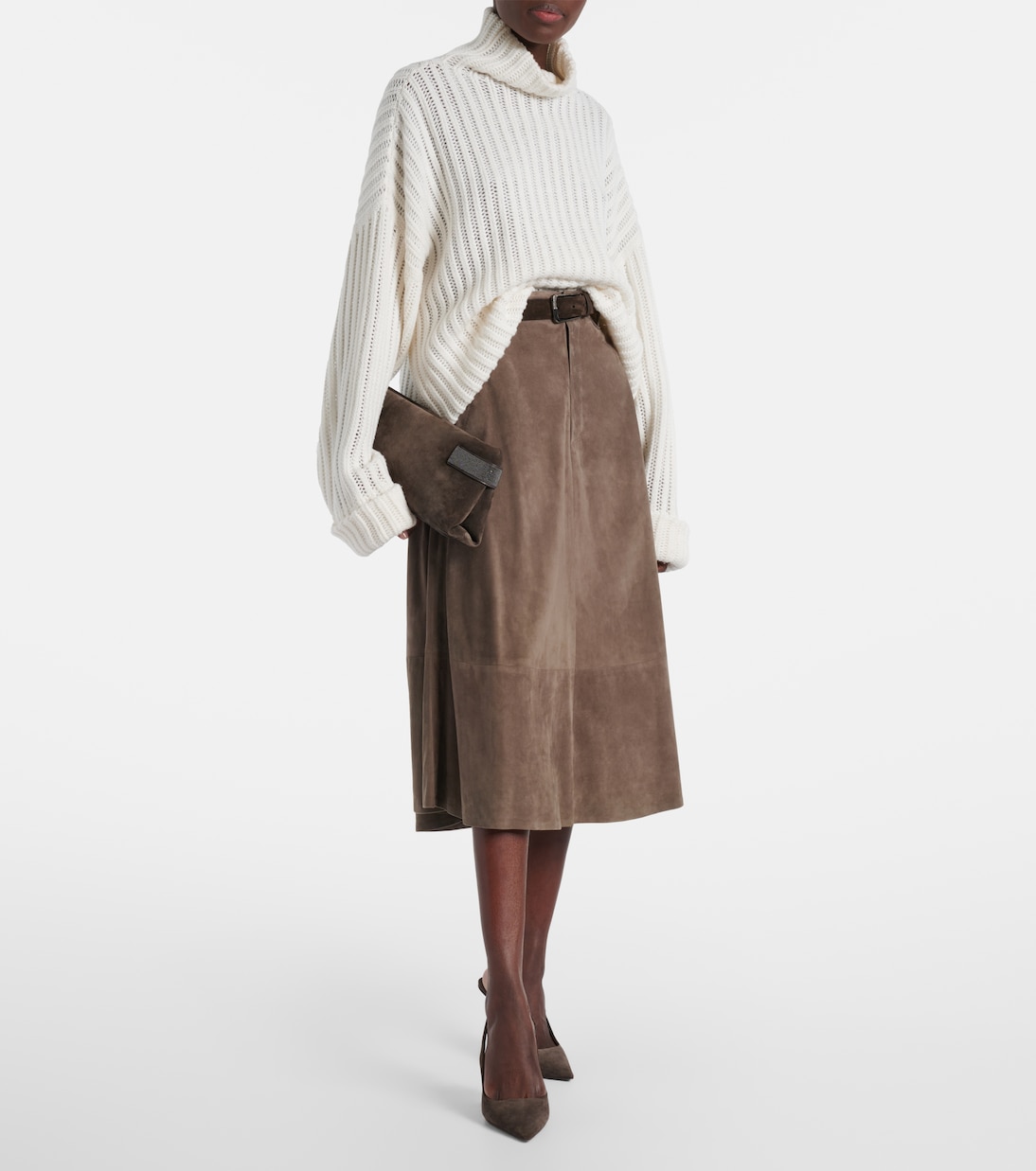 Ribbed-knit cashmere turtleneck sweater | Brunello Cucinelli