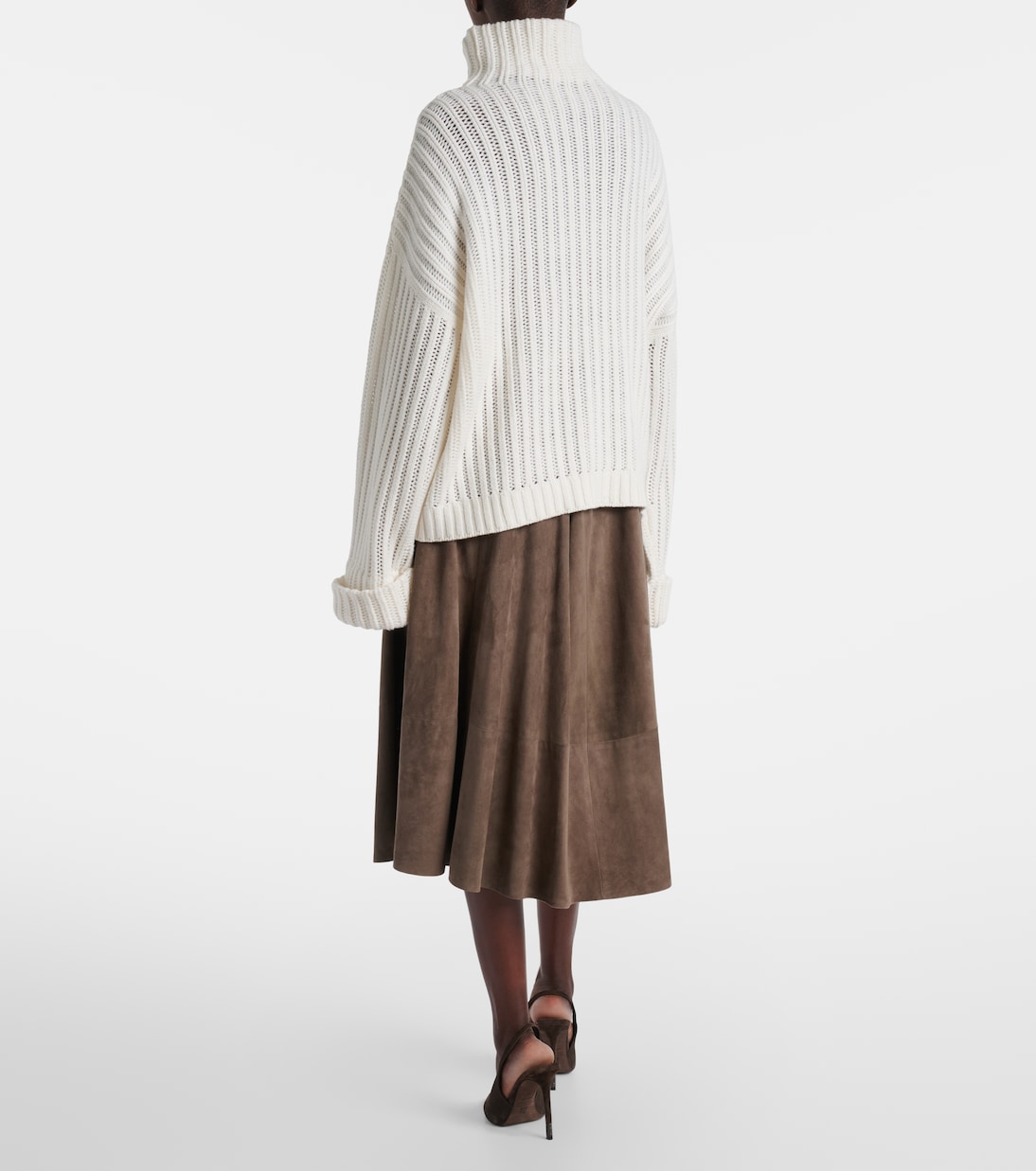Ribbed-knit cashmere turtleneck sweater | Brunello Cucinelli
