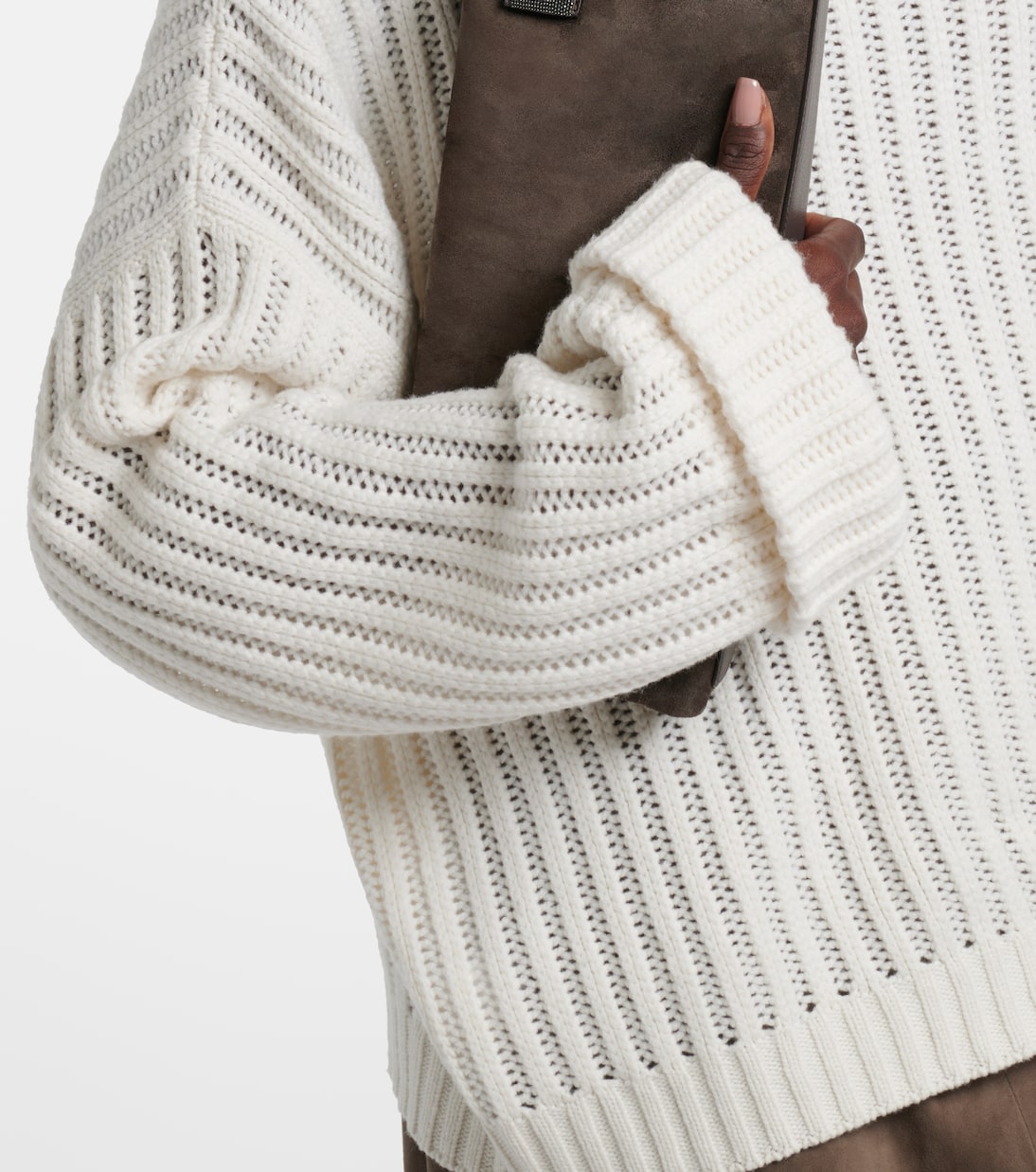 Ribbed-knit cashmere turtleneck sweater | Brunello Cucinelli
