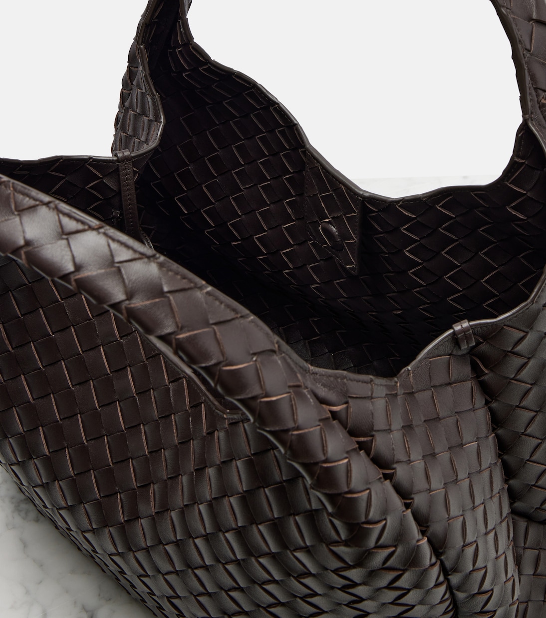 Sac Campana Large en cuir Intrecciato | Bottega Veneta