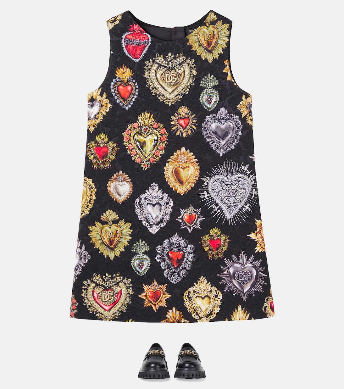 Robe imprimée en brocart | Dolce&Gabbana Kids