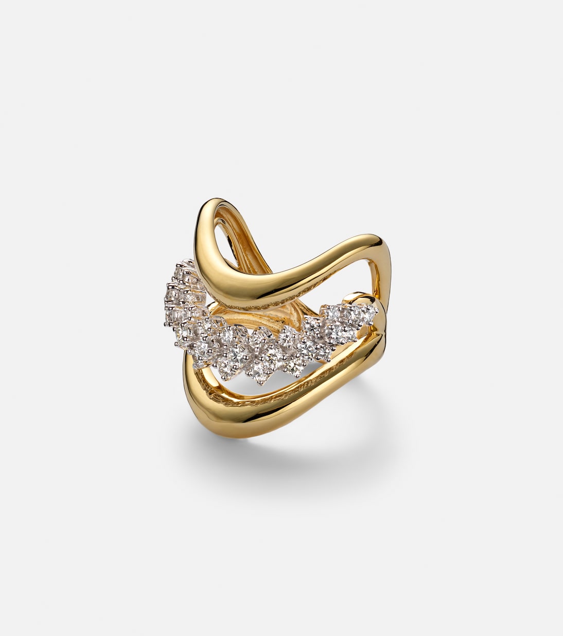 Ring Golden Strada aus 18kt Gelbgold (750/1000) mit Diamanten | Yeprem