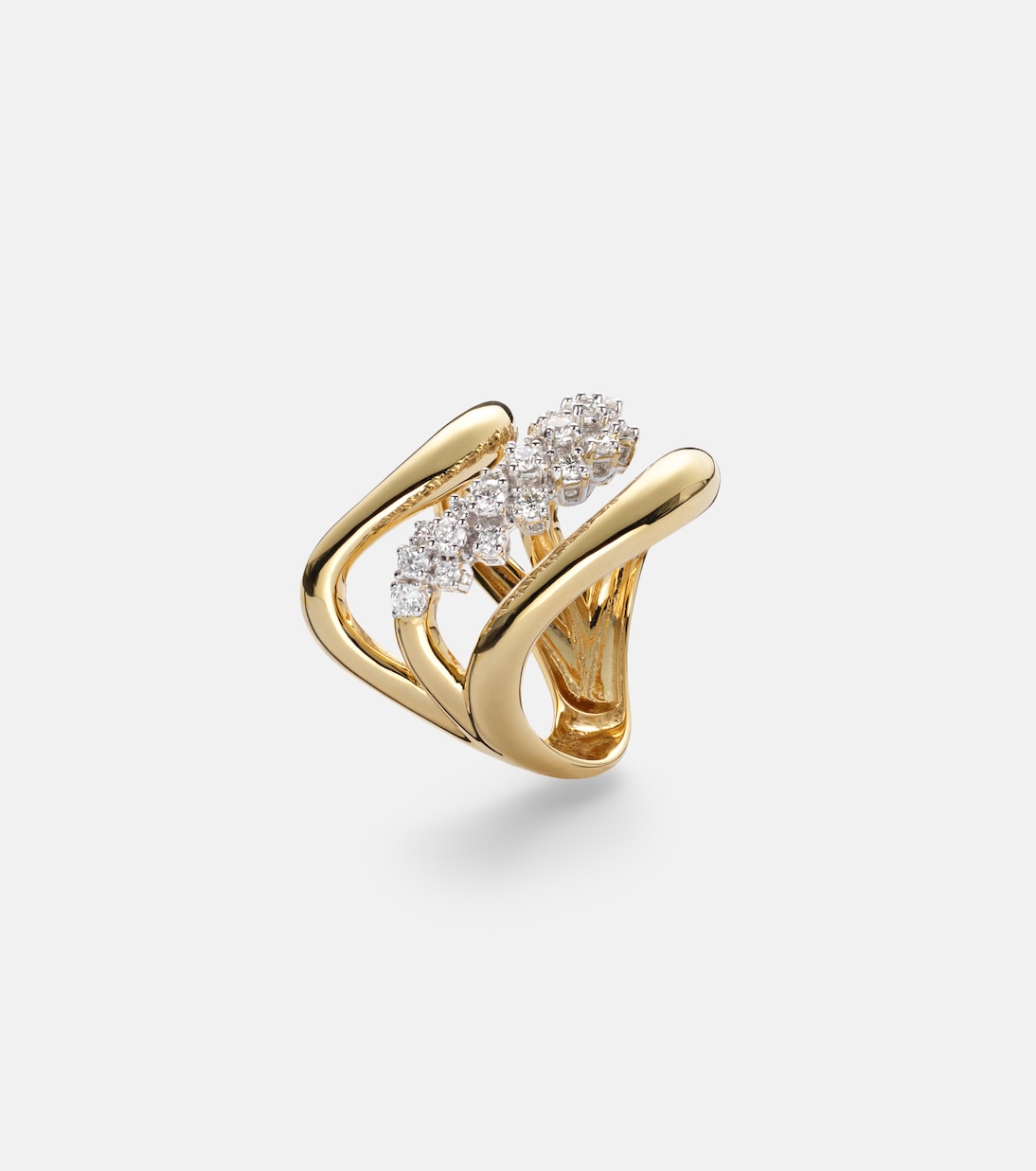 Ring Golden Strada aus 18kt Gelbgold (750/1000) mit Diamanten | Yeprem
