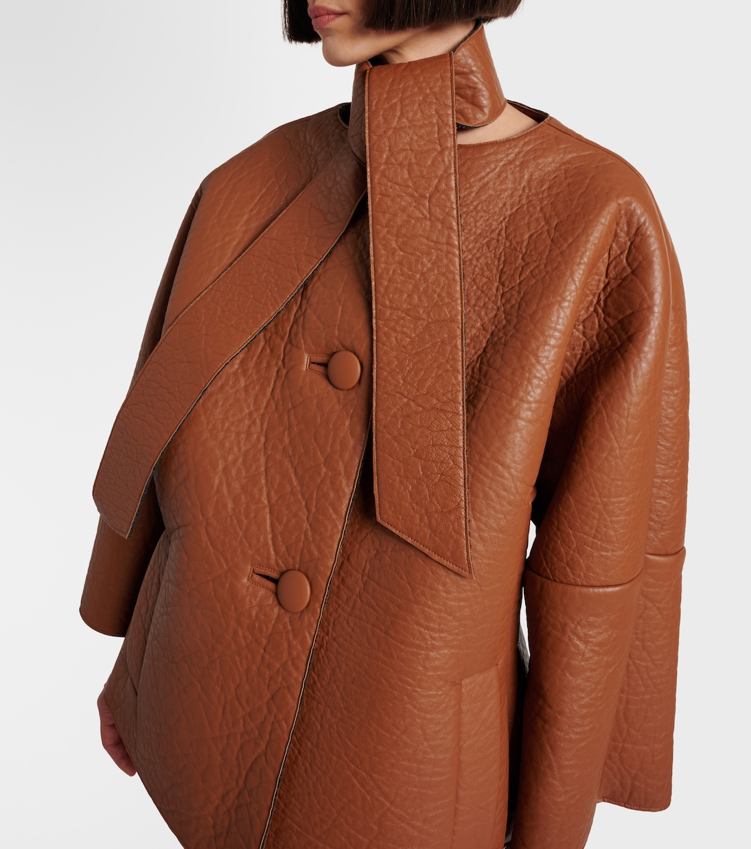 Chaqueta de piel con pañuelo | Prada