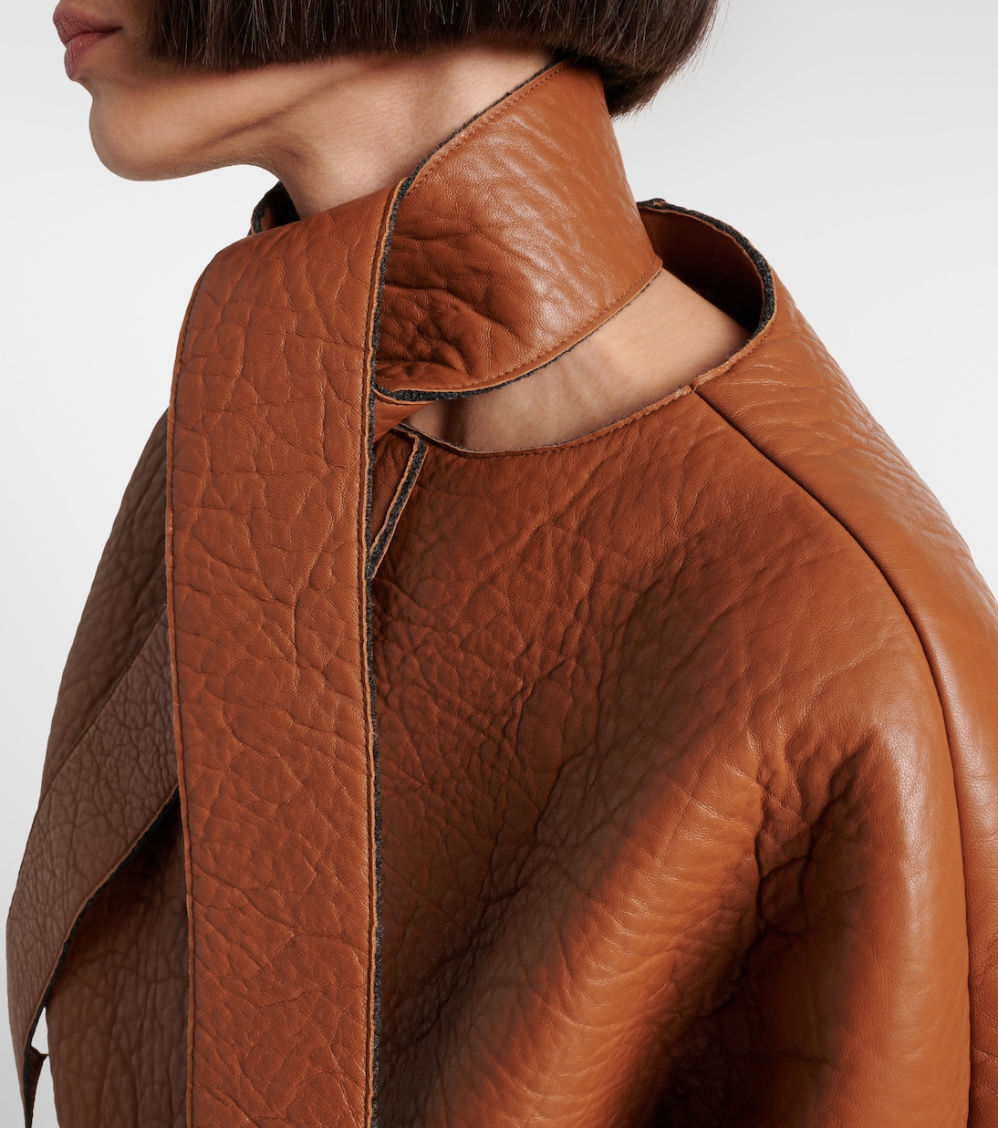 Chaqueta de piel con pañuelo | Prada