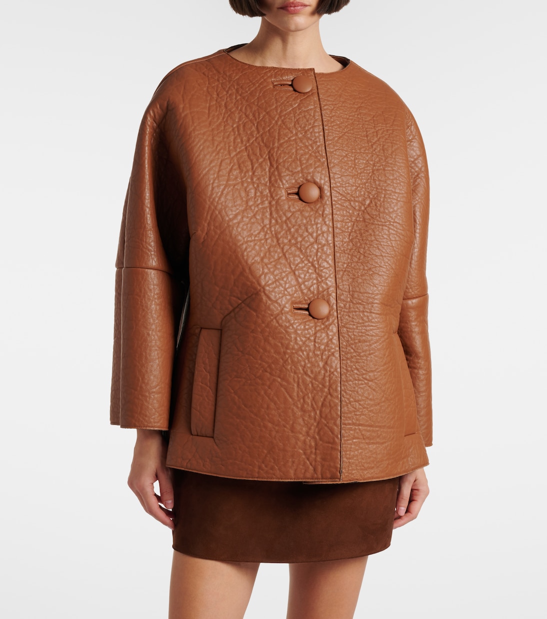 Chaqueta de piel con pañuelo | Prada