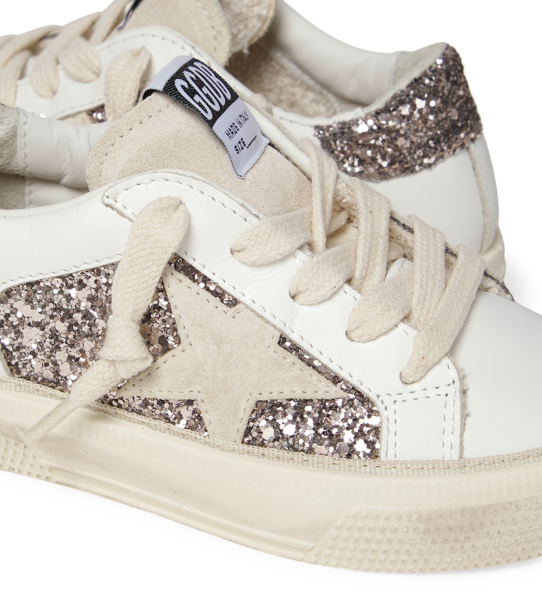 Sneakers May aus Leder mit Glitter | Golden Goose Kids