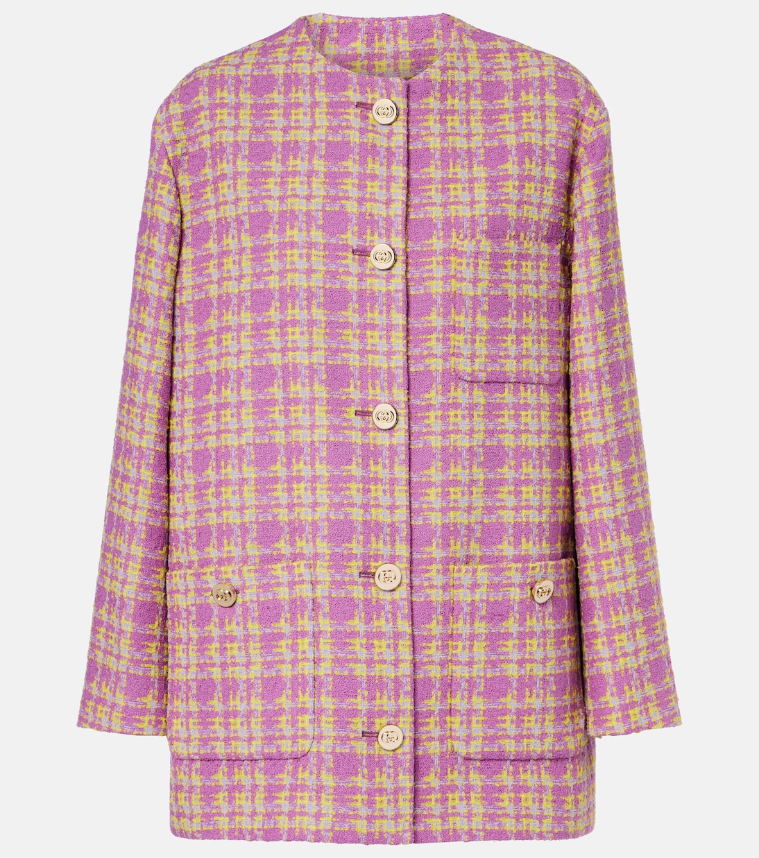 Checked cotton-blend tweed jacket | Gucci