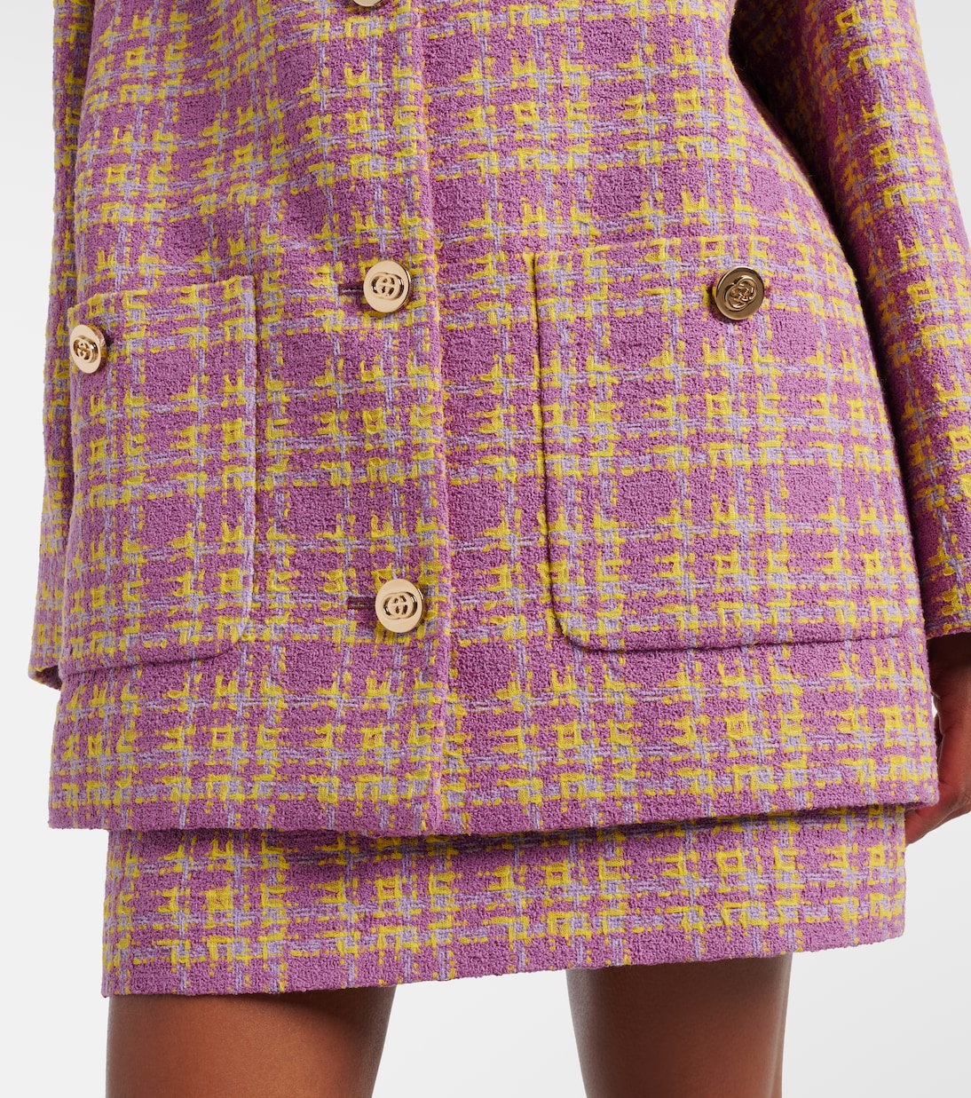 Checked cotton-blend tweed jacket | Gucci