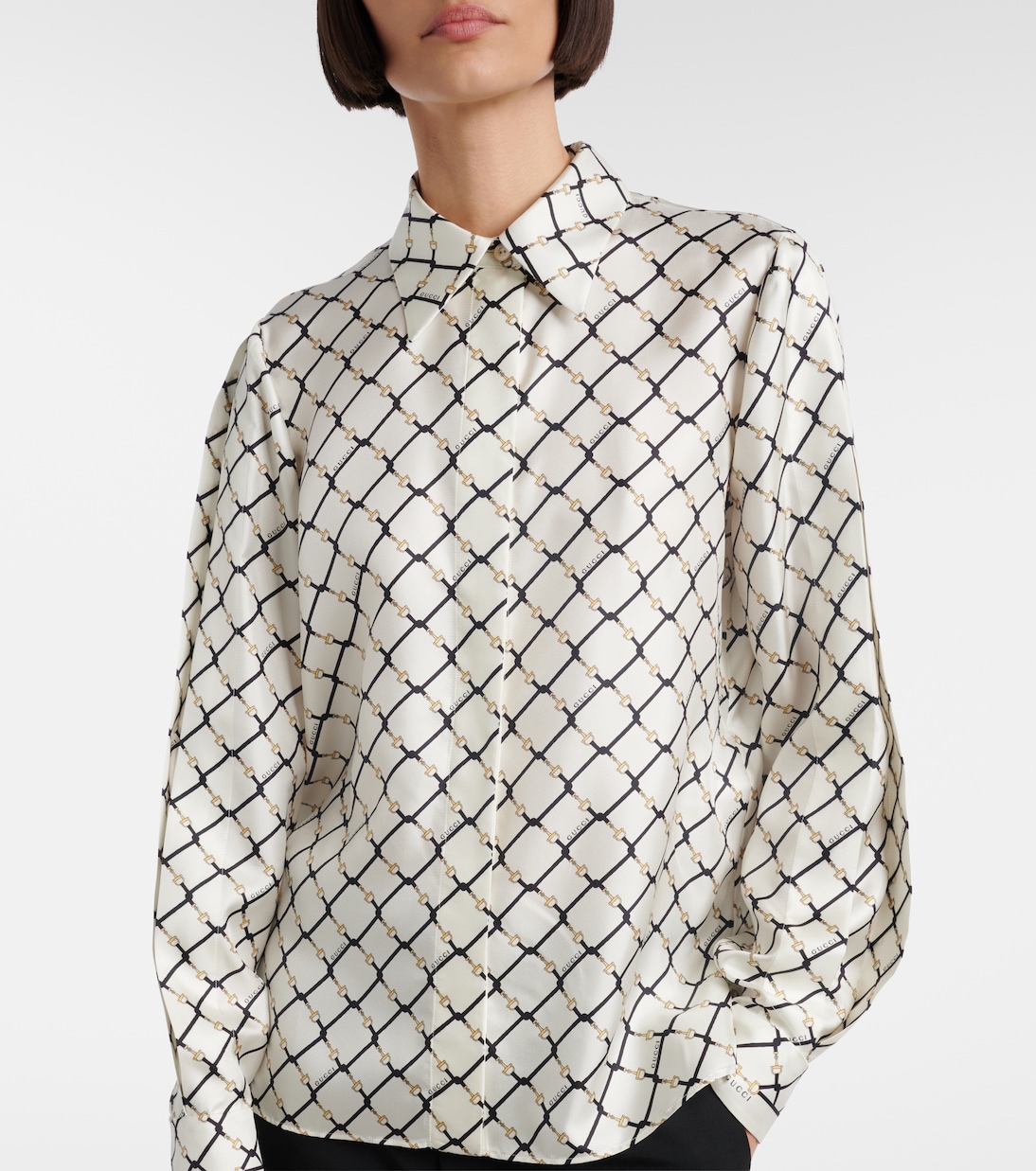 Hemd Gucci Horsebit aus Seiden-Twill | Gucci