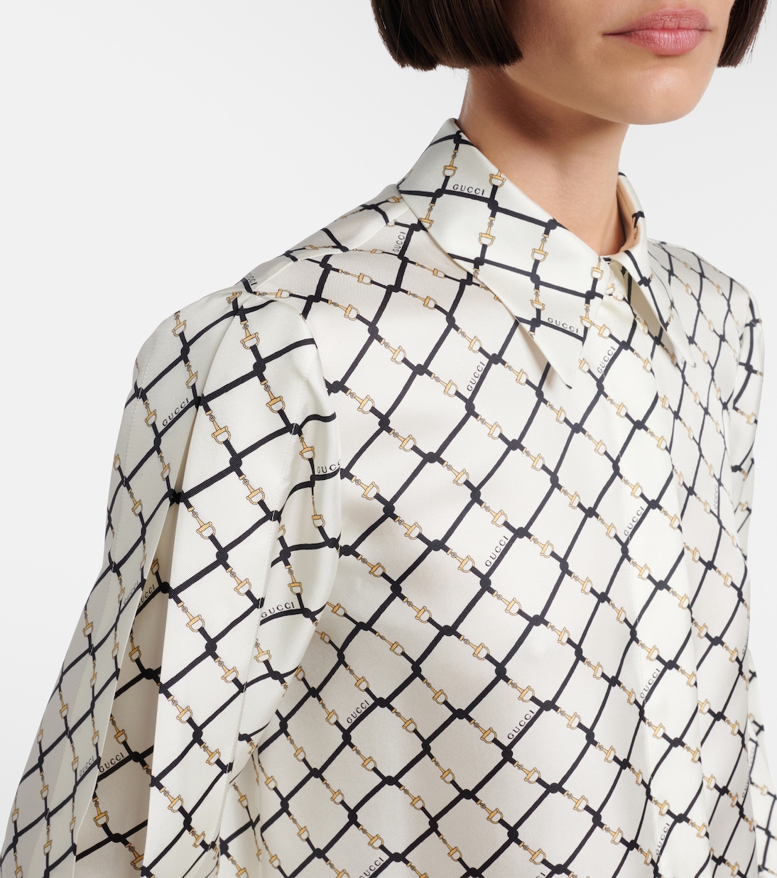 Hemd Gucci Horsebit aus Seiden-Twill | Gucci