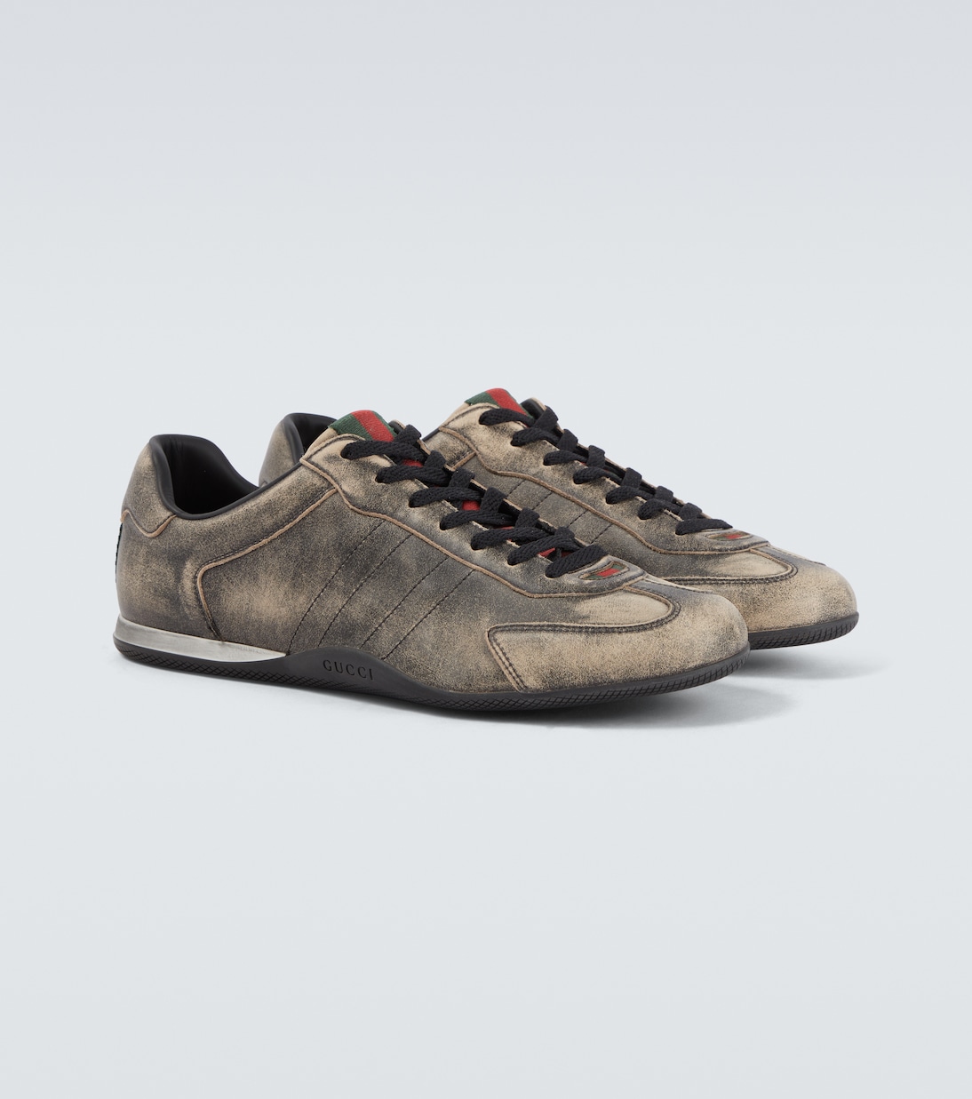 Gucci Shift Web Stripe leather sneakers | Gucci