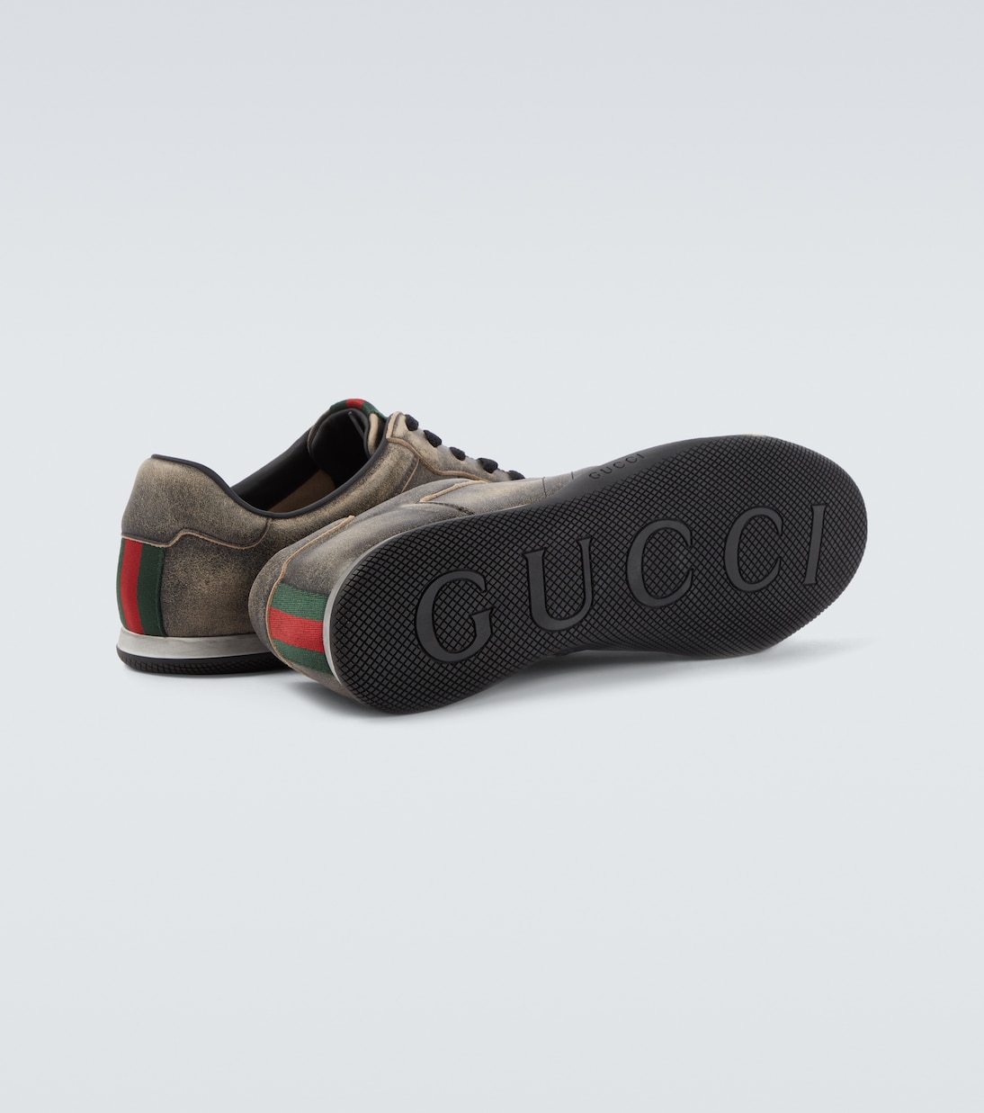 Gucci Shift Web Stripe leather sneakers | Gucci