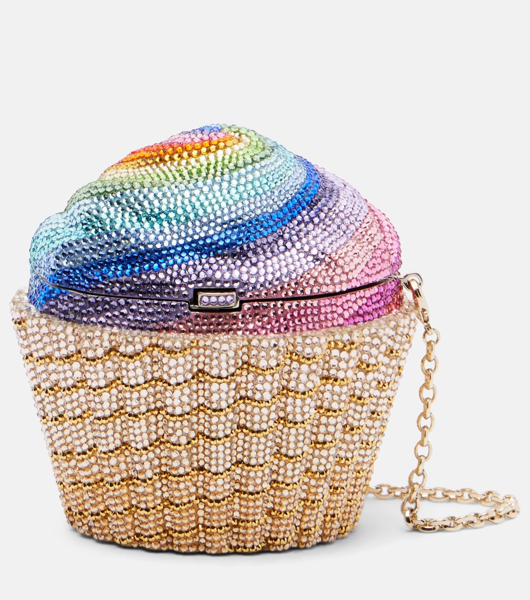 Rainbow Cupcake crystal-embellished clutch | Judith Leiber Couture