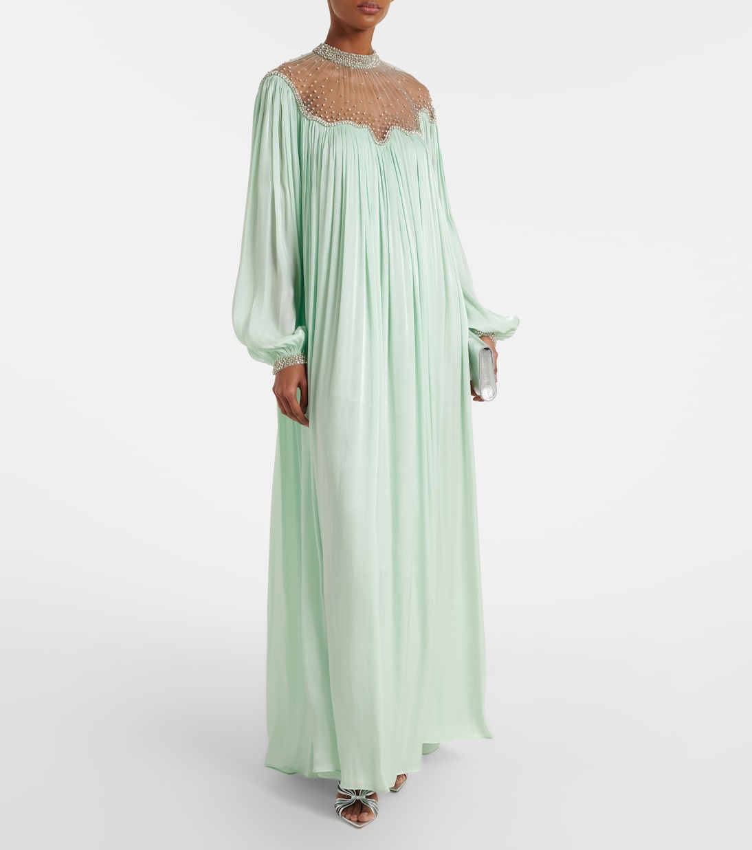 Elline embellished pleated gown | Costarellos