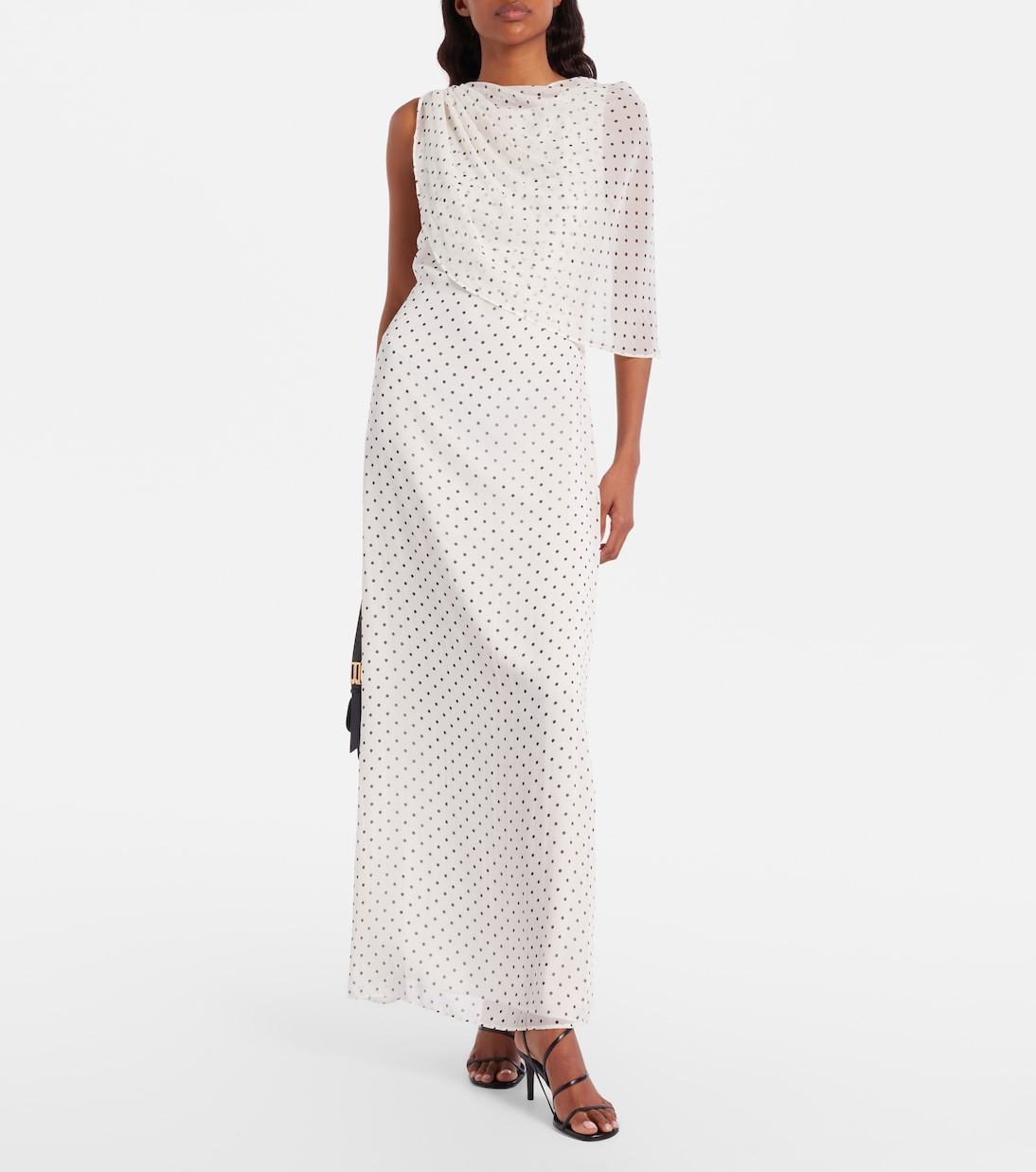 Adela polka-dot chiffon gown | Rotate