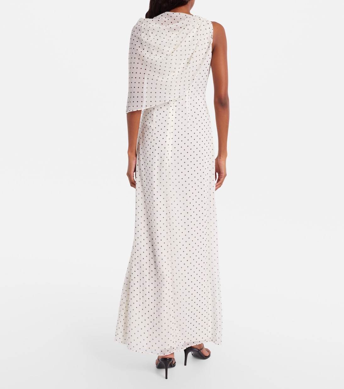 Adela polka-dot chiffon gown | Rotate