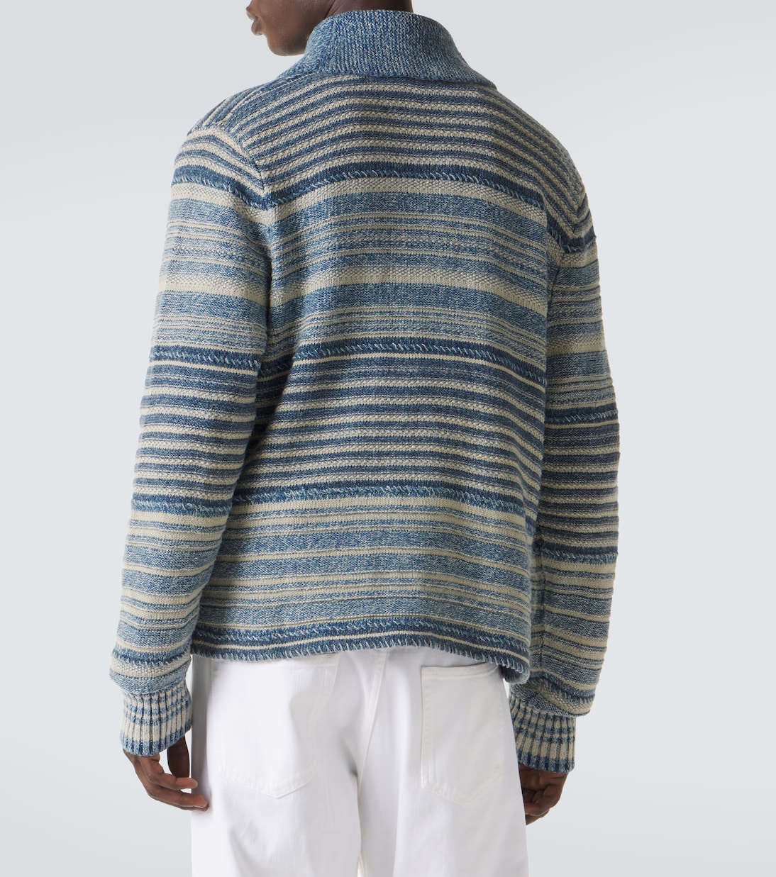 Striped cotton and linen cardigan | RRL