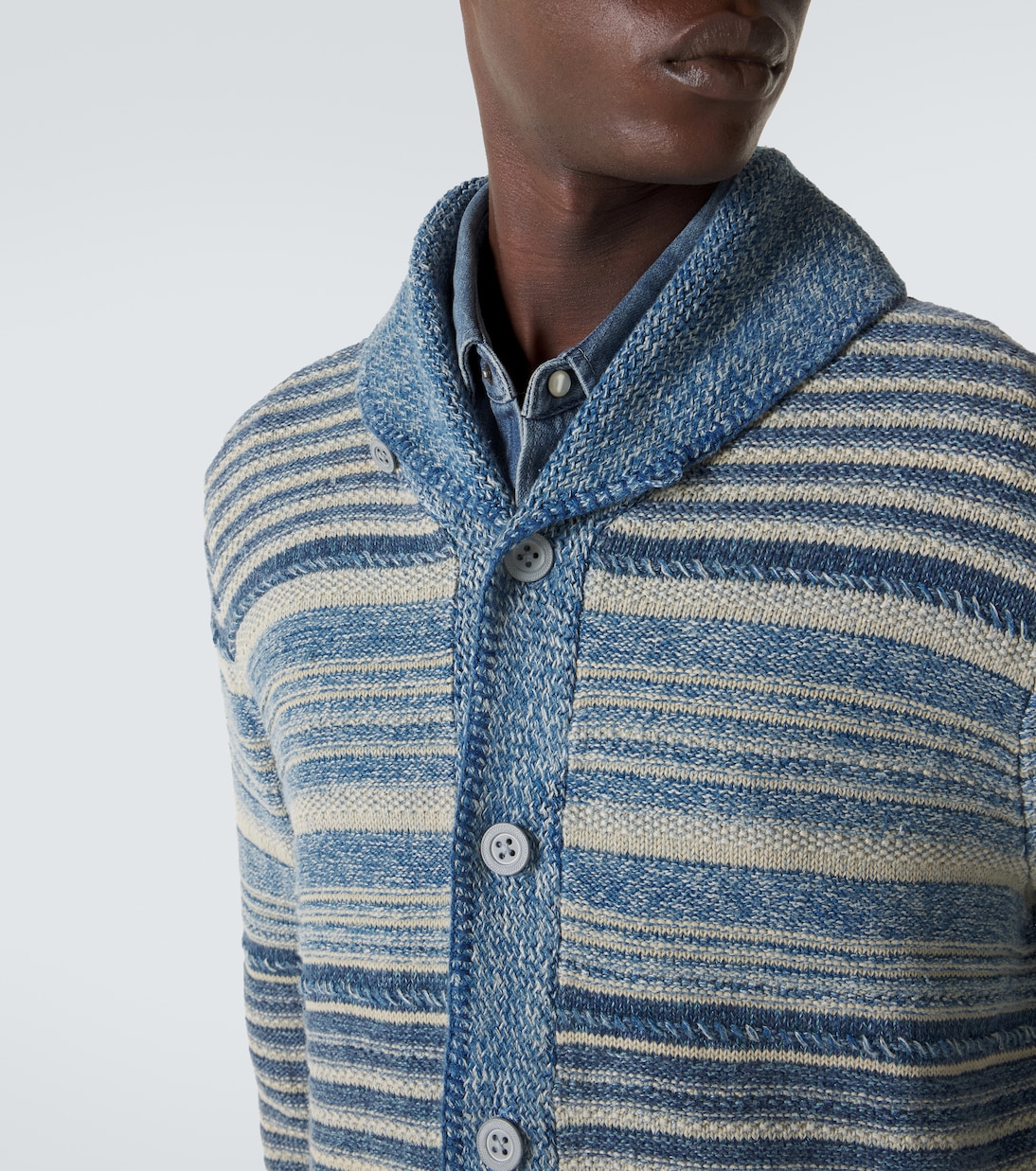 Striped cotton and linen cardigan | RRL