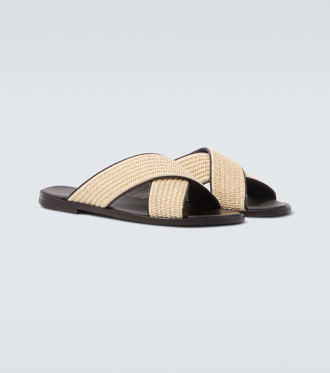 Sandalen Otawi aus Raffiabast mit Leder | Manolo Blahnik