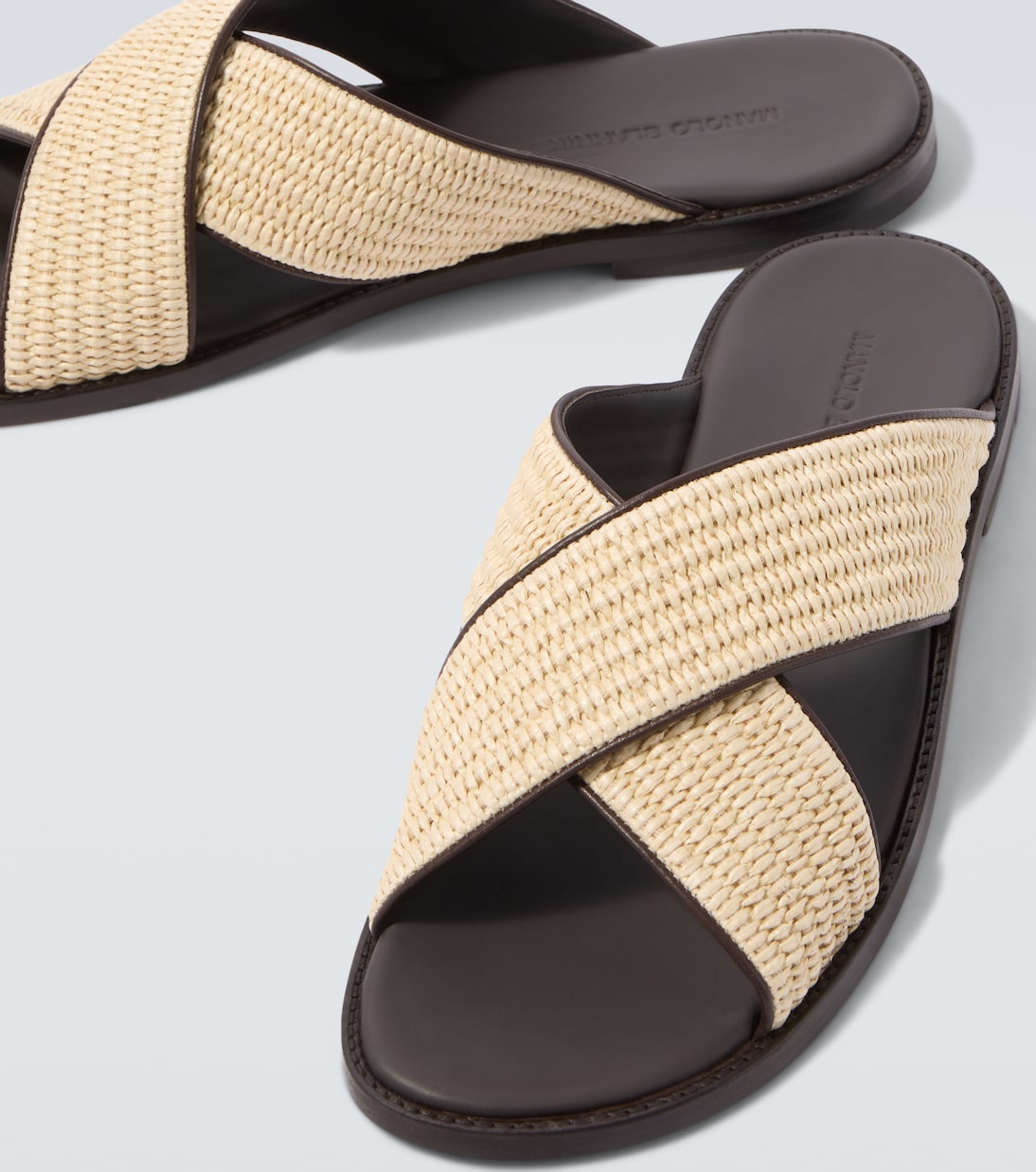 Sandalen Otawi aus Raffiabast mit Leder | Manolo Blahnik