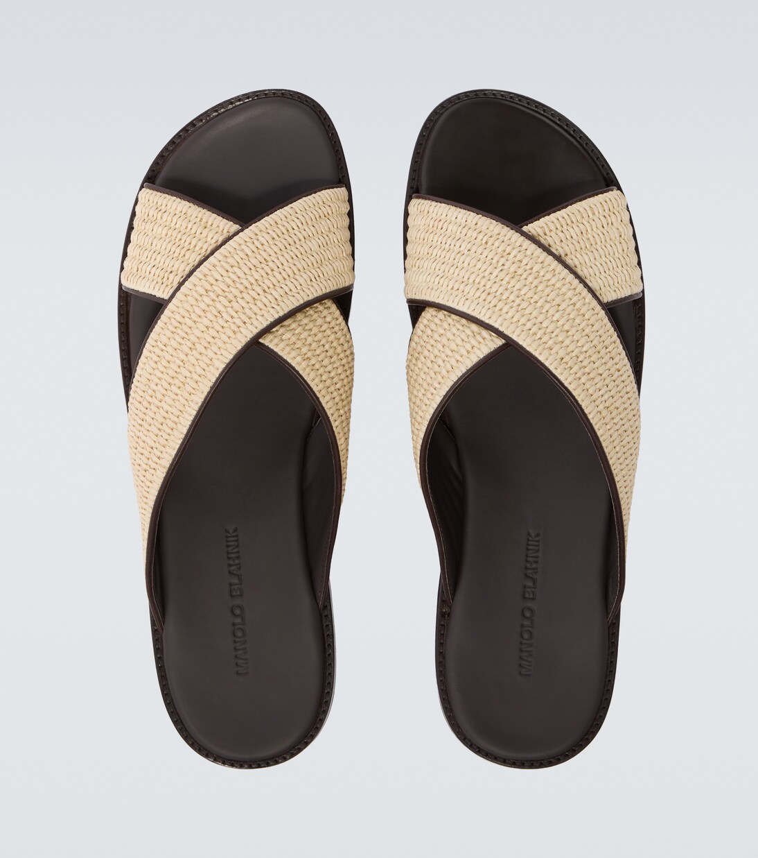 Sandalen Otawi aus Raffiabast mit Leder | Manolo Blahnik