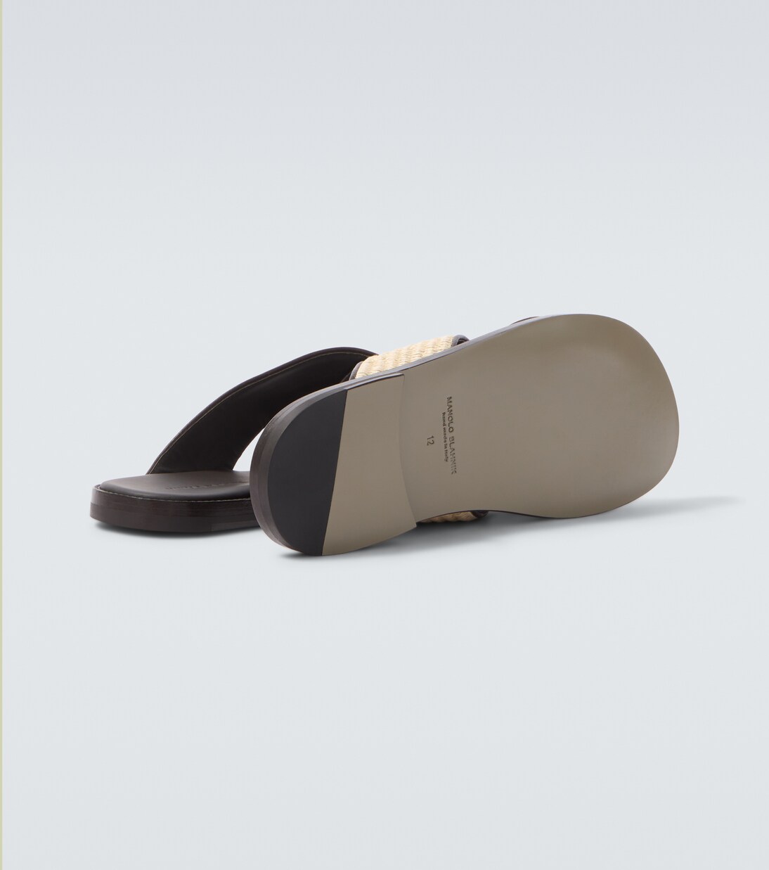 Sandalen Otawi aus Raffiabast mit Leder | Manolo Blahnik