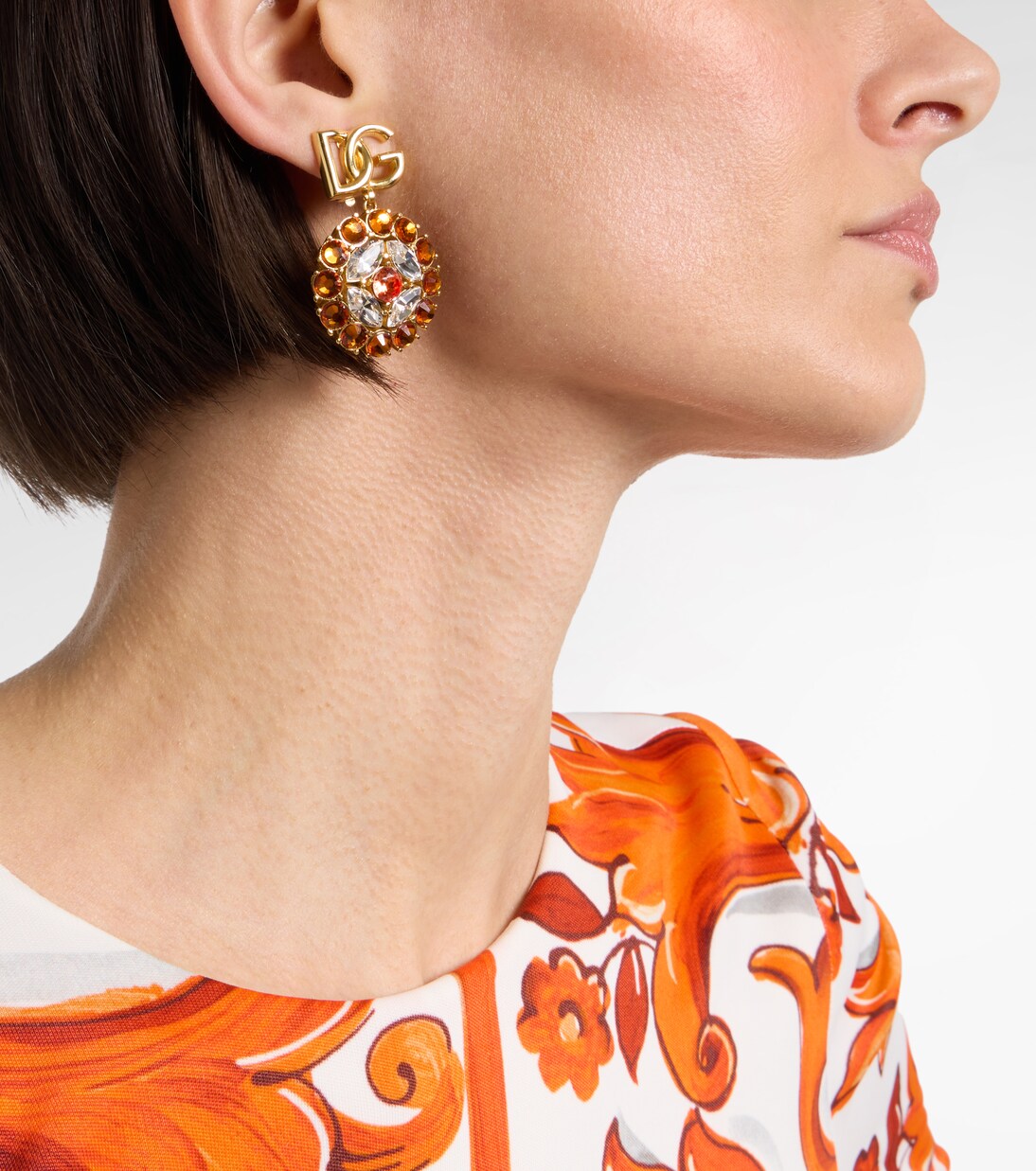 DG embellished clip-on earrings | Dolce&Gabbana
