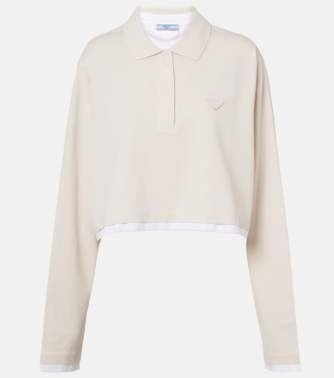 Cotton piqué and jersey polo shirt | Prada