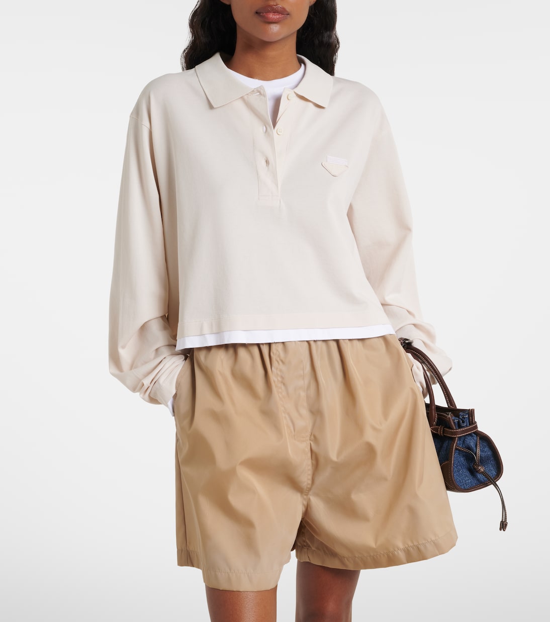 Cotton piqué and jersey polo shirt | Prada