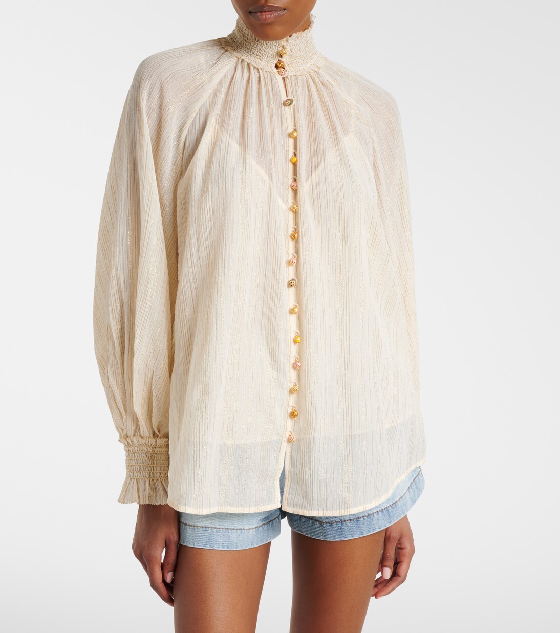Aster cotton and silk-blend blouse | Zimmermann