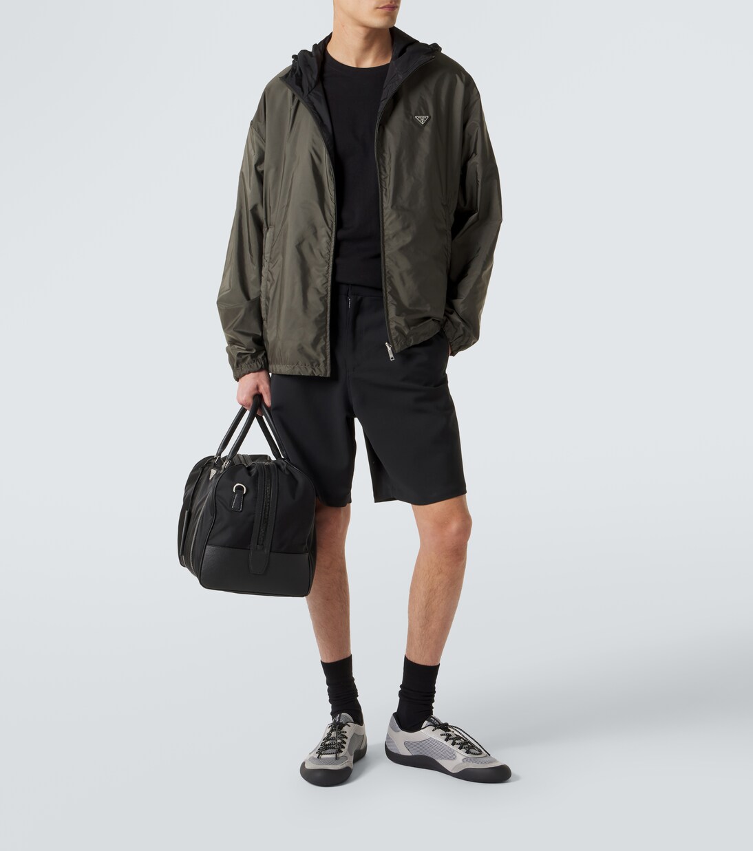 Speedrock leather-trimmed sneakers | Prada