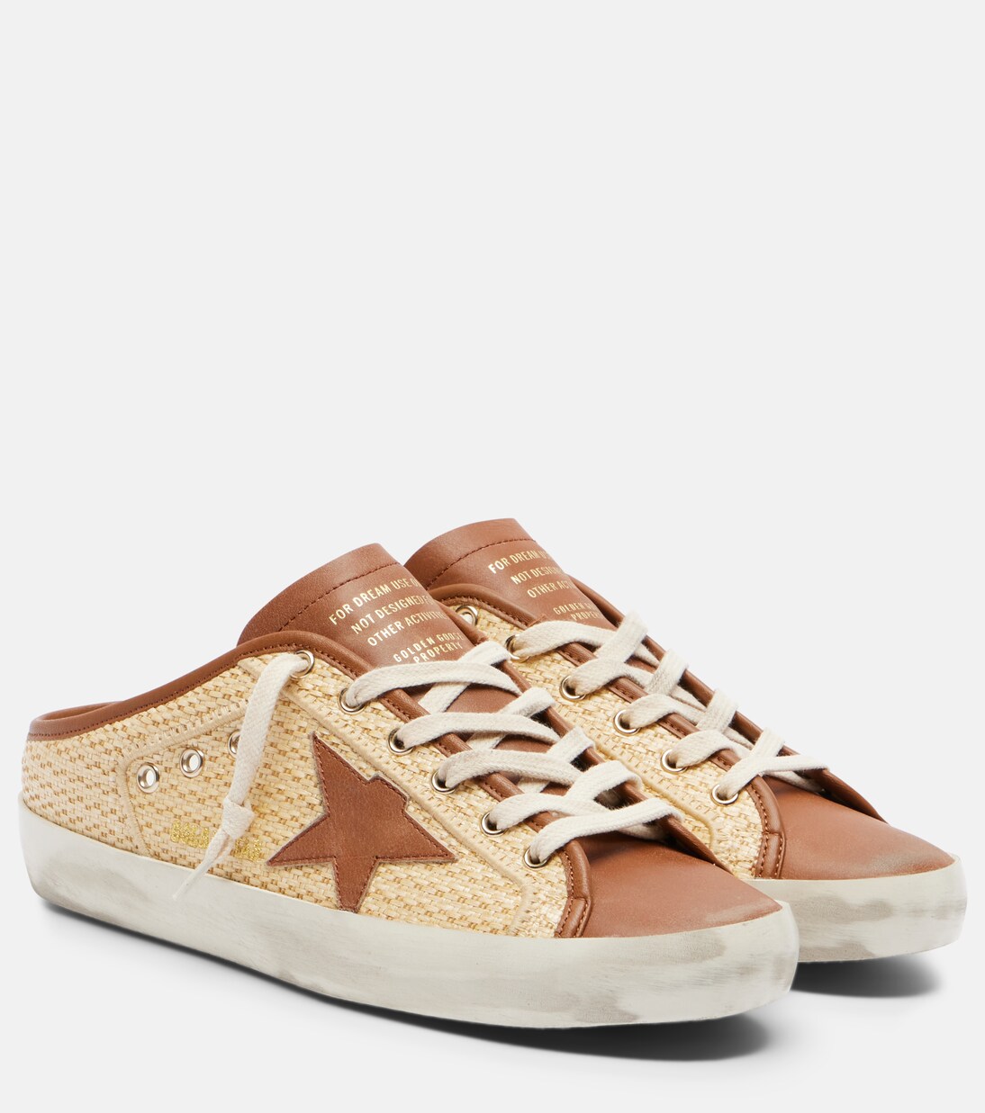 Super-Star raffia and leather mules | Golden Goose