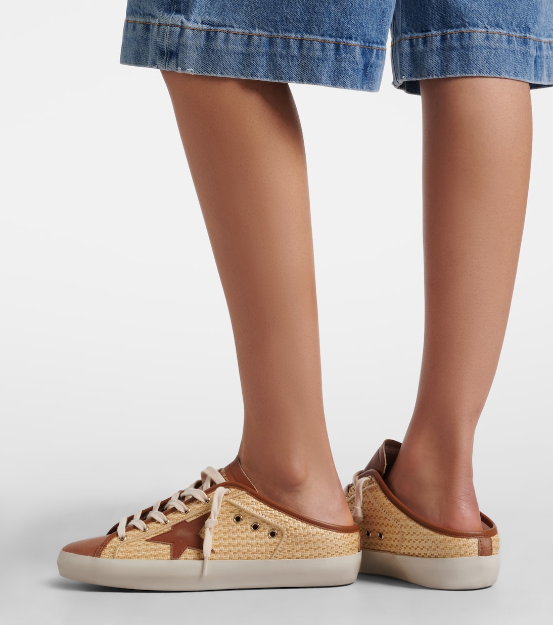 Super-Star raffia and leather mules | Golden Goose