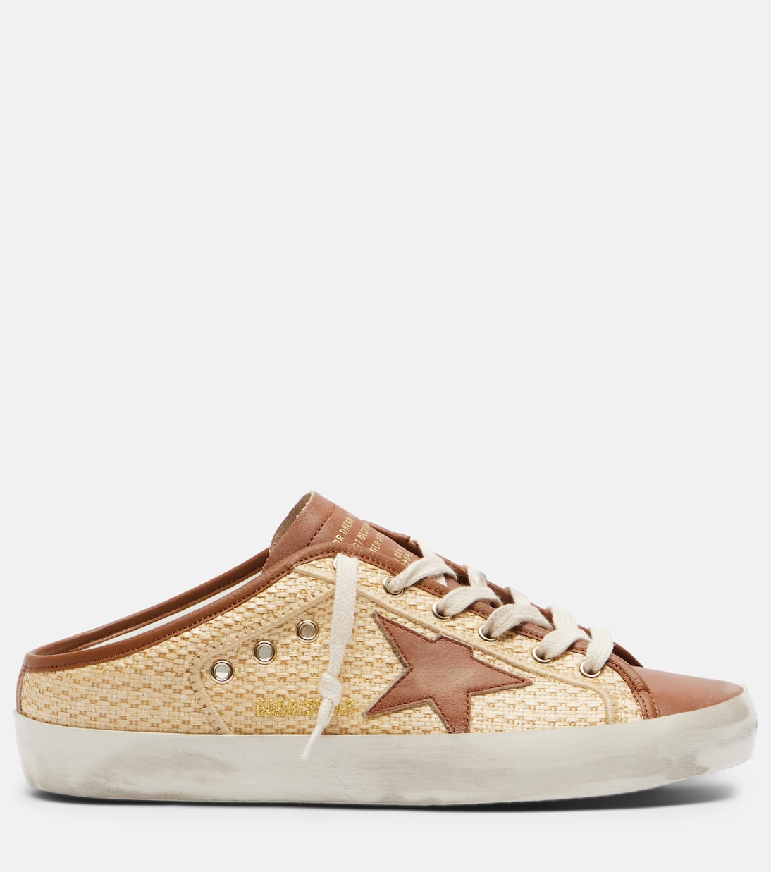 Super-Star raffia and leather mules | Golden Goose