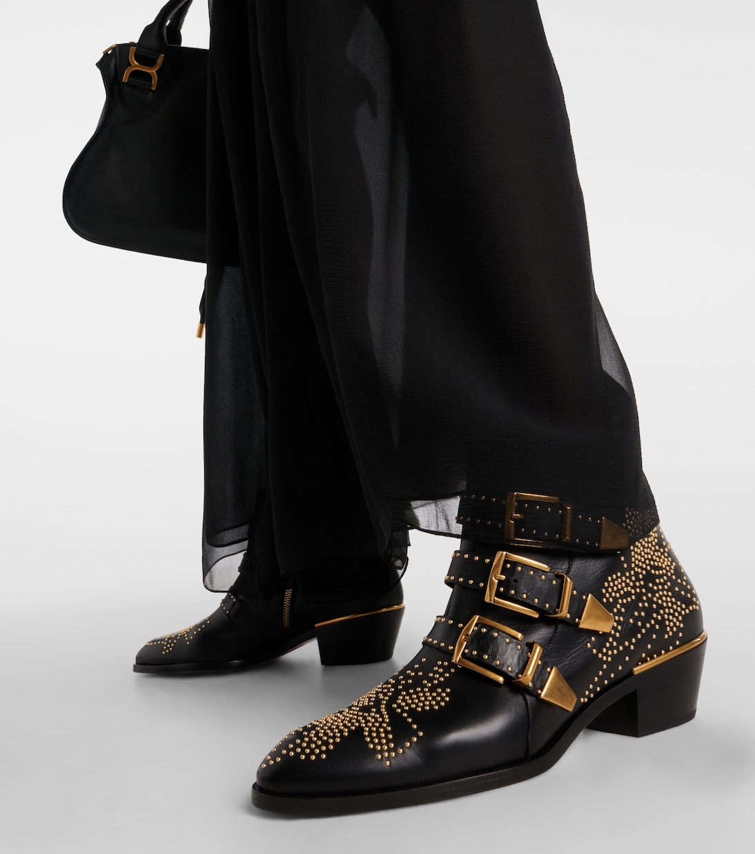 Susanna studded leather ankle boots | Chloé