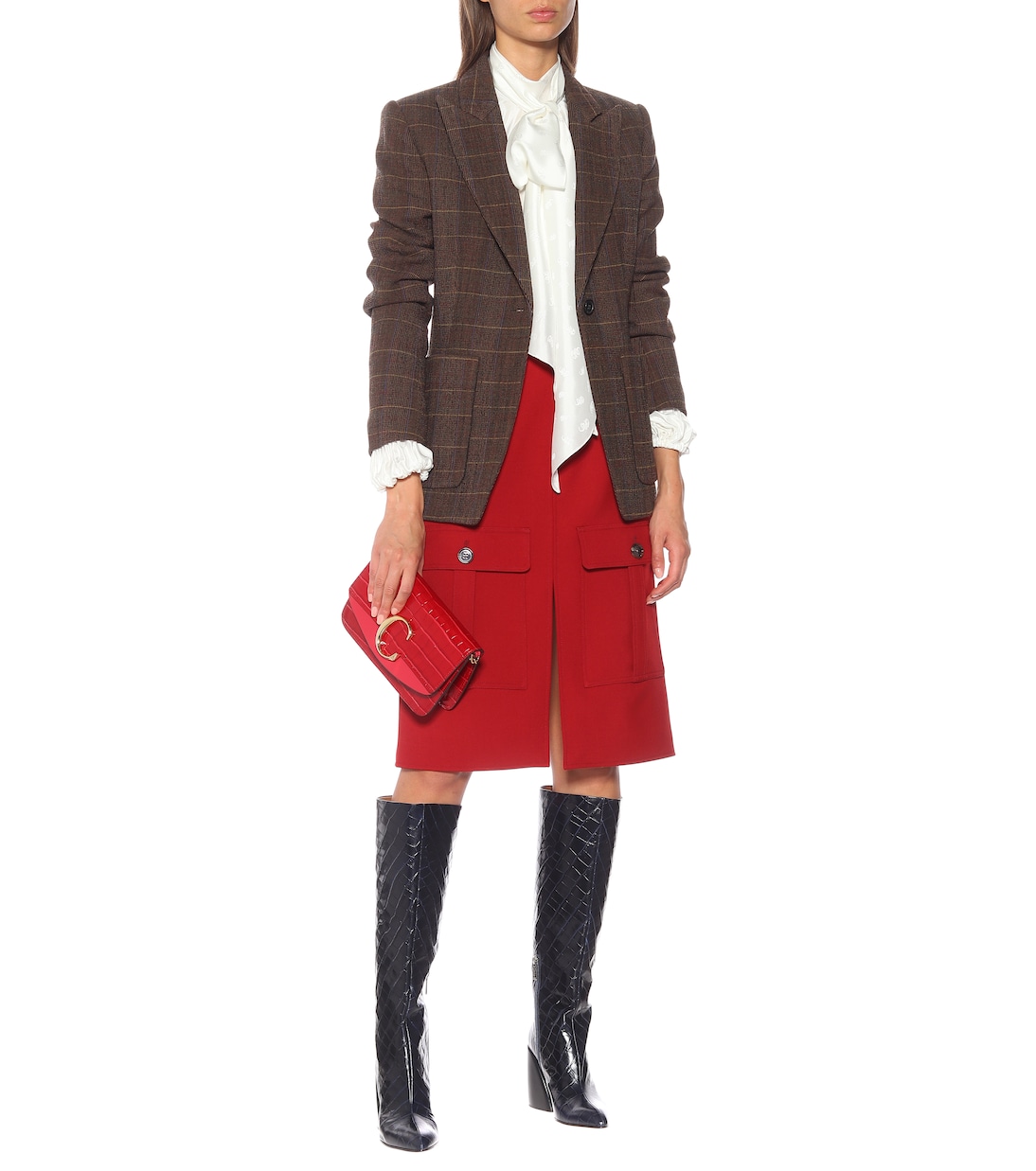 Wave croc-effect leather boots | Chloé