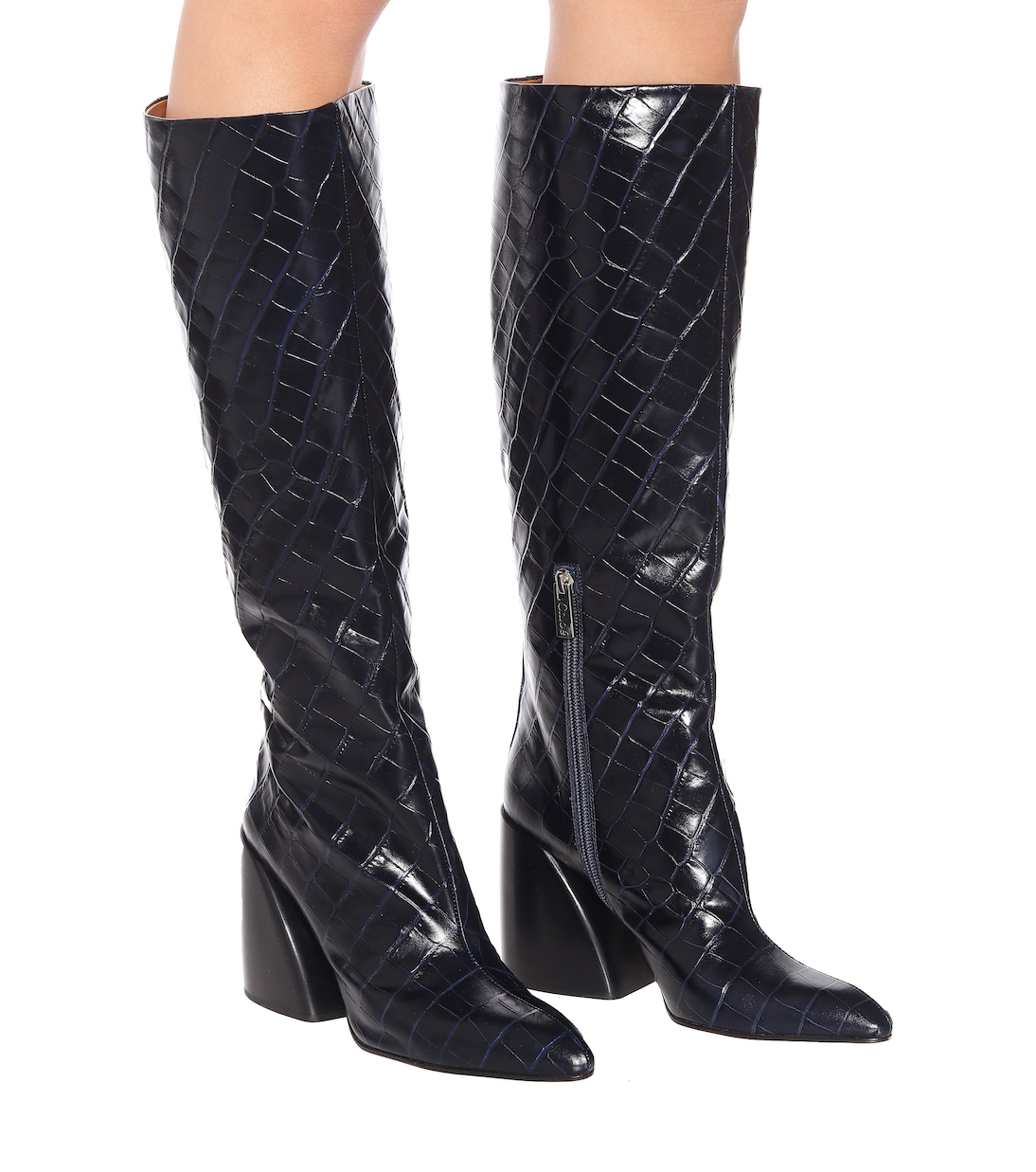Wave croc-effect leather boots | Chloé