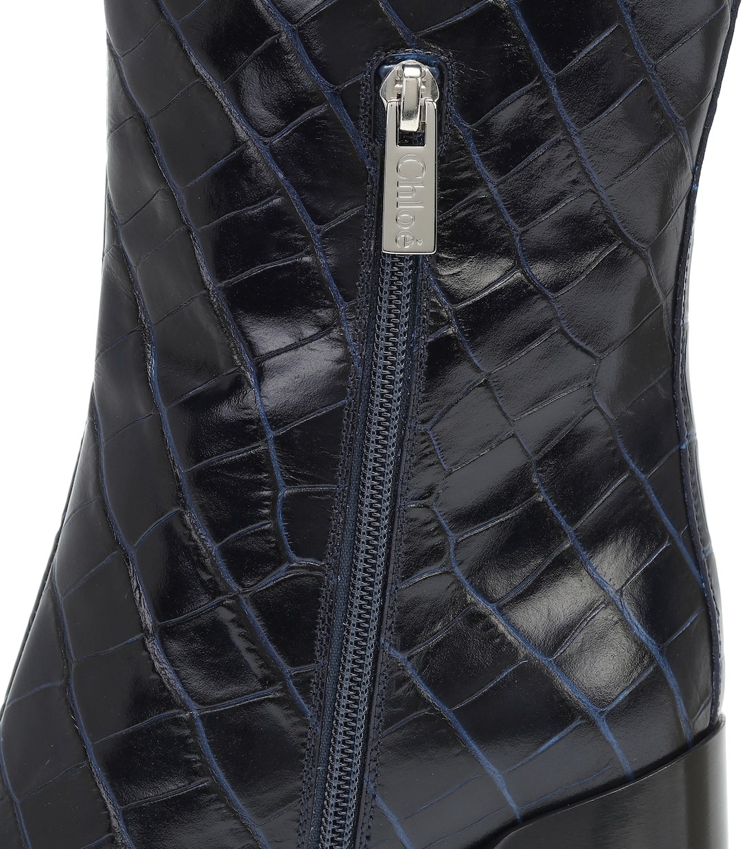 Wave croc-effect leather boots | Chloé