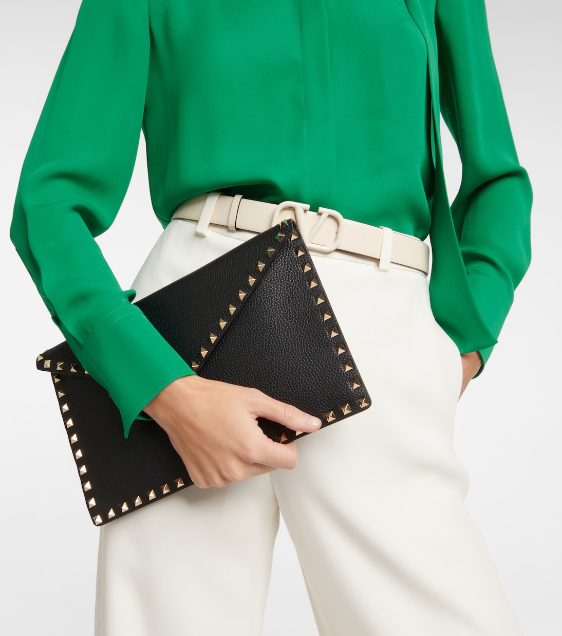Rockstud leather clutch | Valentino Garavani