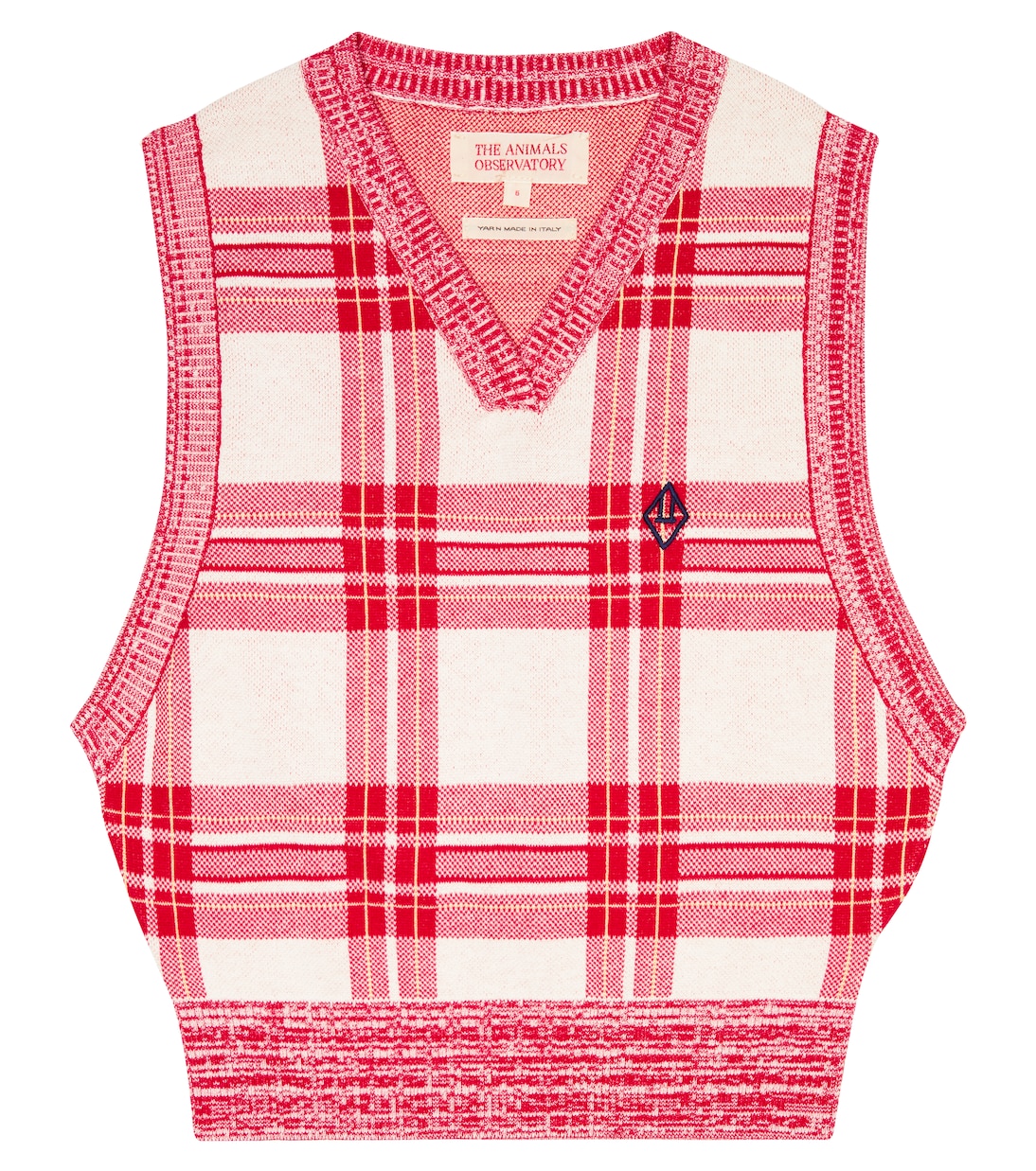Bat checked cotton sweater vest | The Animals Observatory