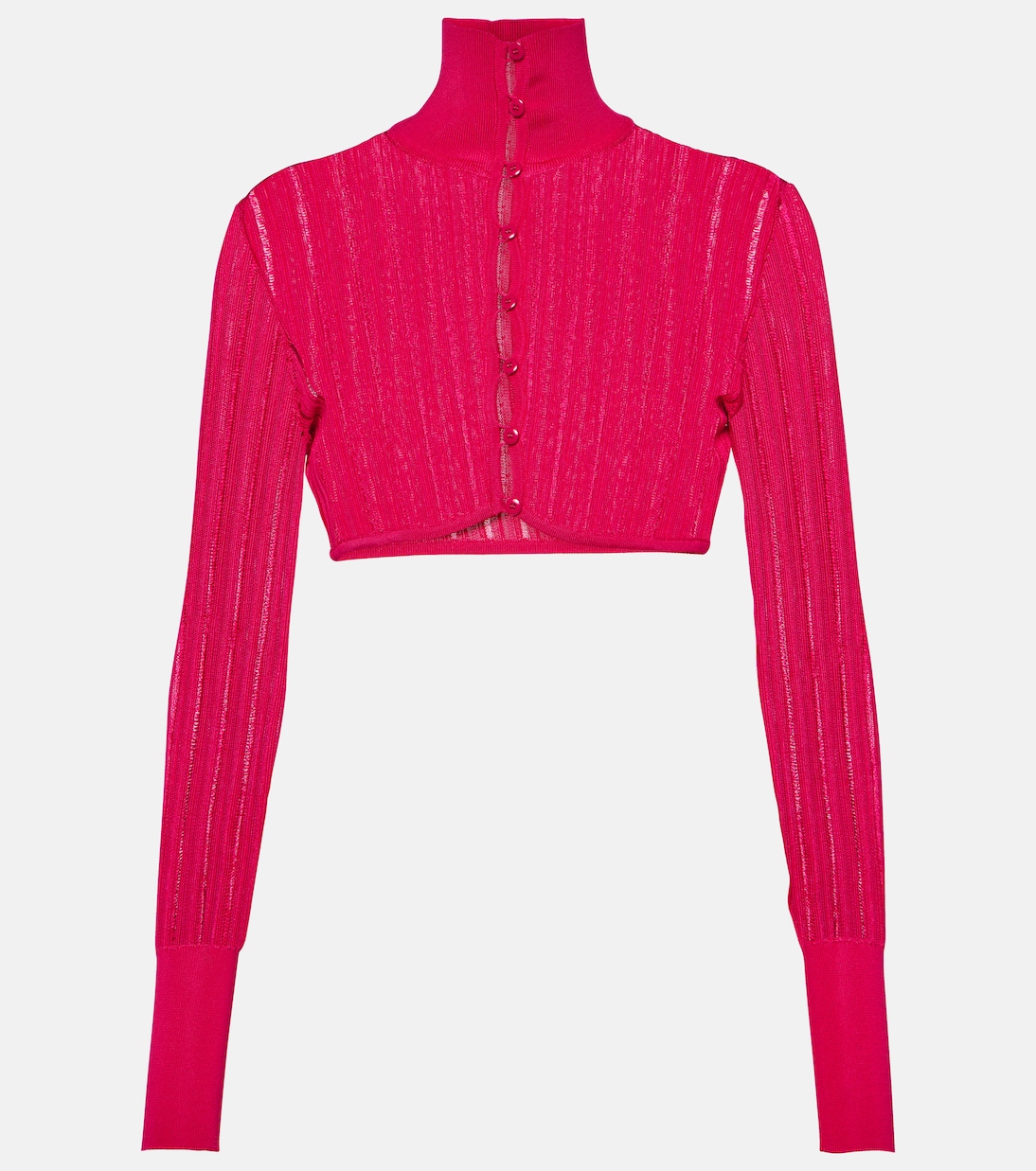 Crinoline cropped mockneck cardigan  | Alaïa