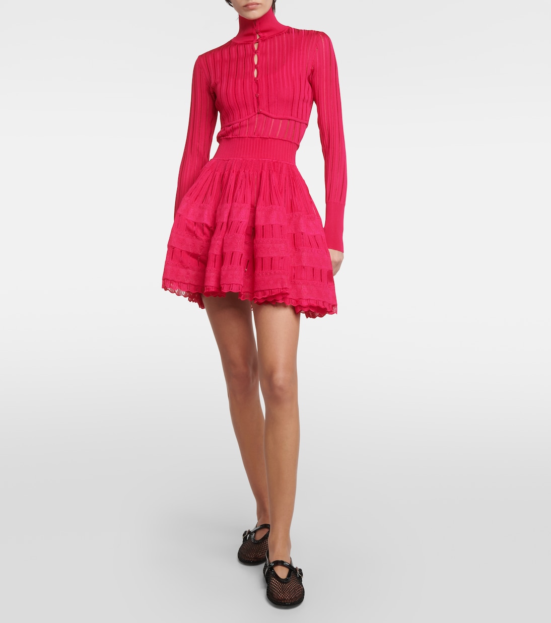 Crinoline cropped mockneck cardigan  | Alaïa