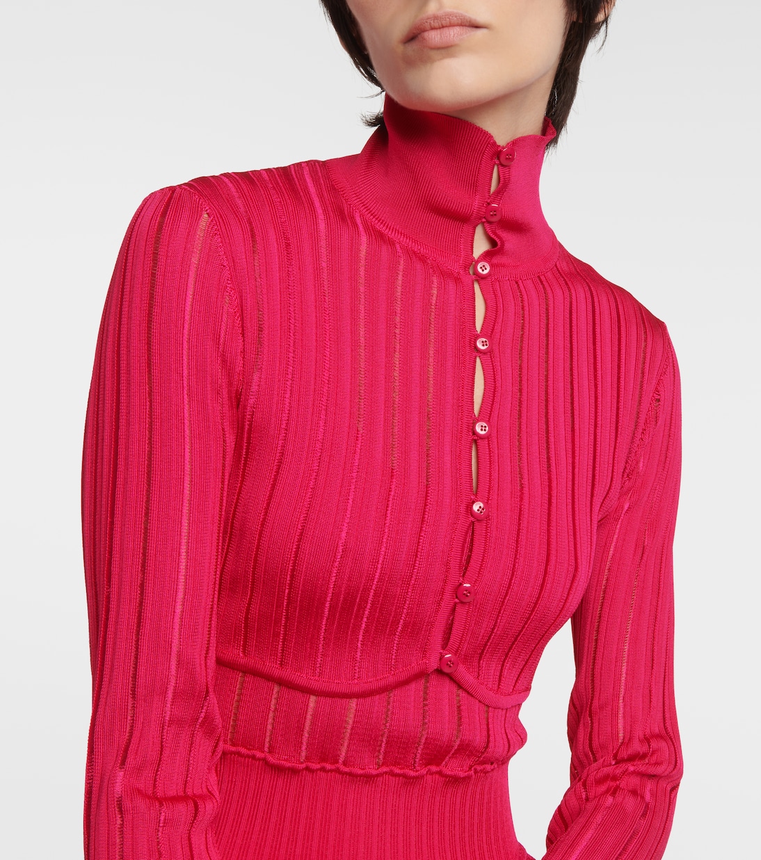 Crinoline cropped mockneck cardigan  | Alaïa