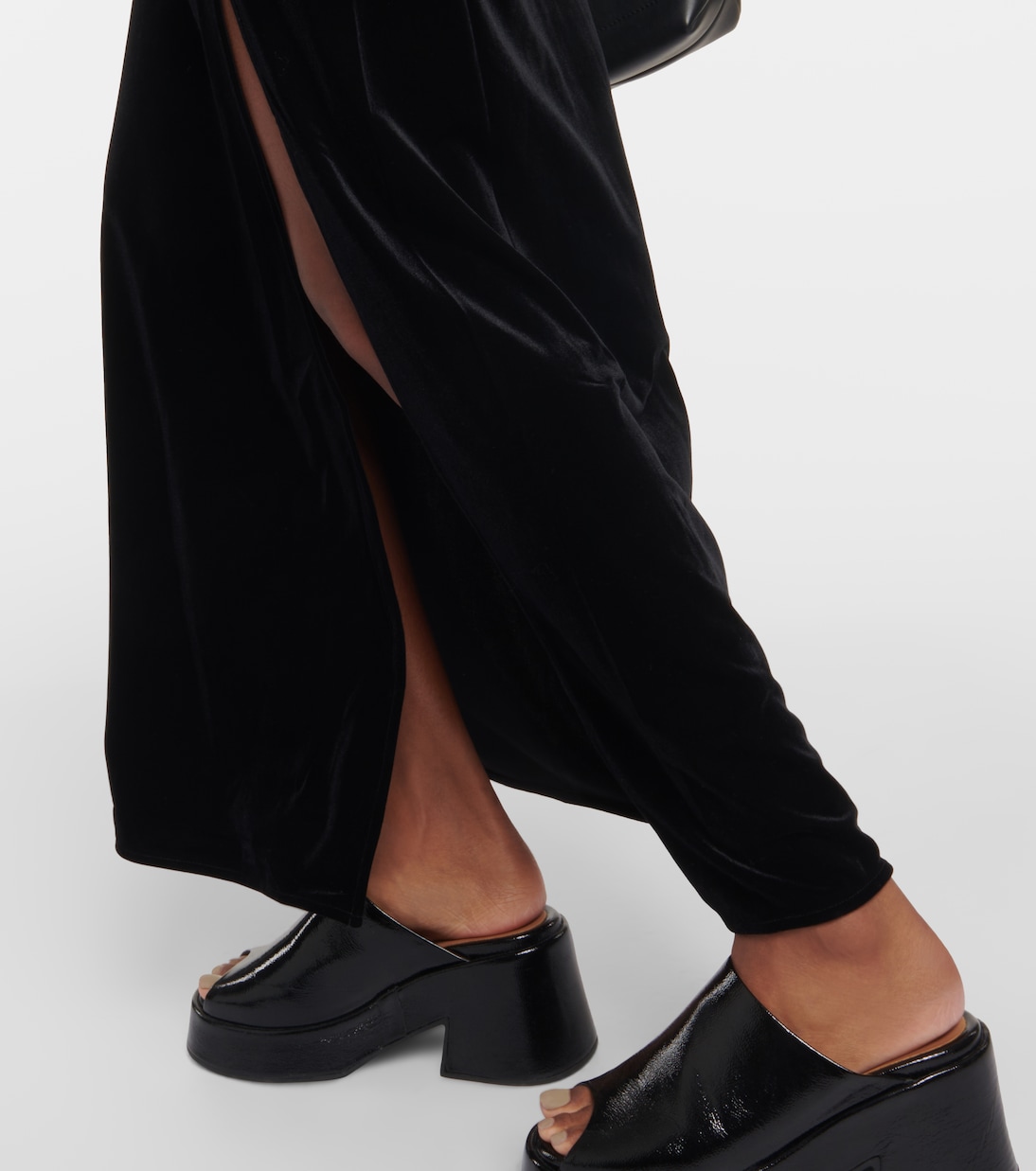 Falda larga de jersey de terciopelo | Ganni