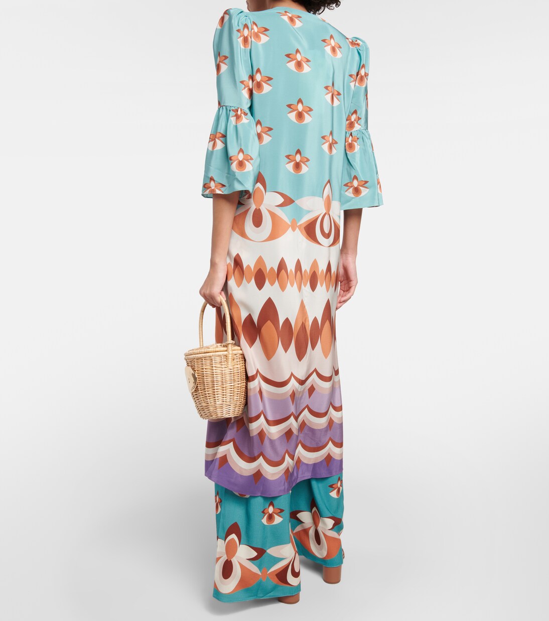 Bedrucktes Maxikleid Vintage aus Seide | Adriana Degreas